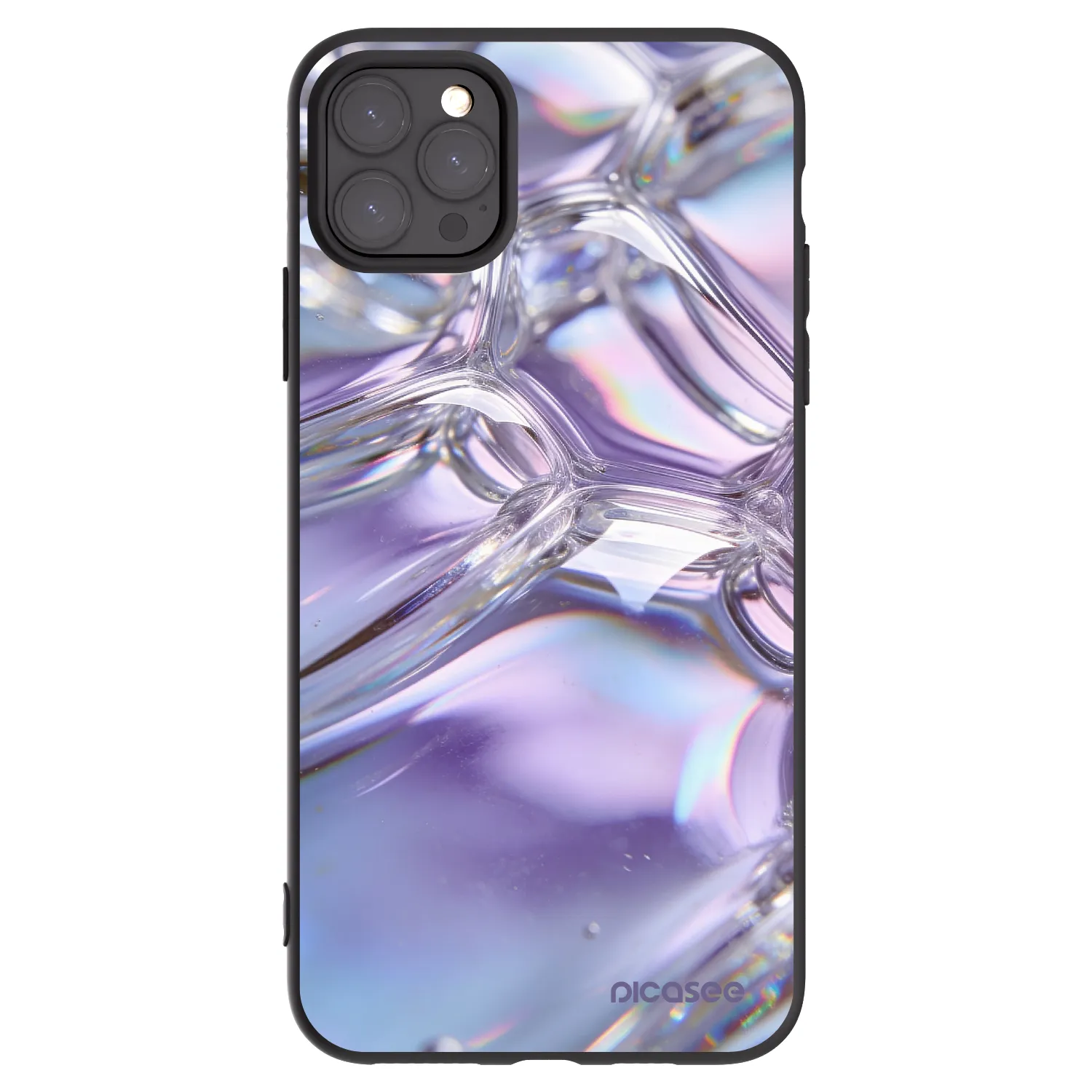 Picasee silikonowe czarne etui na Apple iPhone 11 Pro Max - Iridescent bubbles
