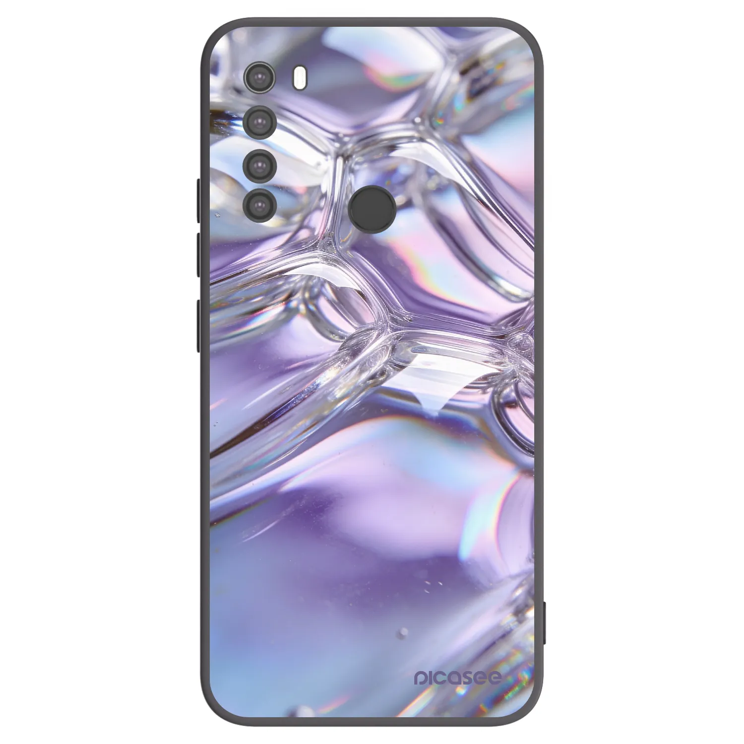 Picasee silikonowe czarne etui na Xiaomi Redmi Note 8 - Iridescent bubbles