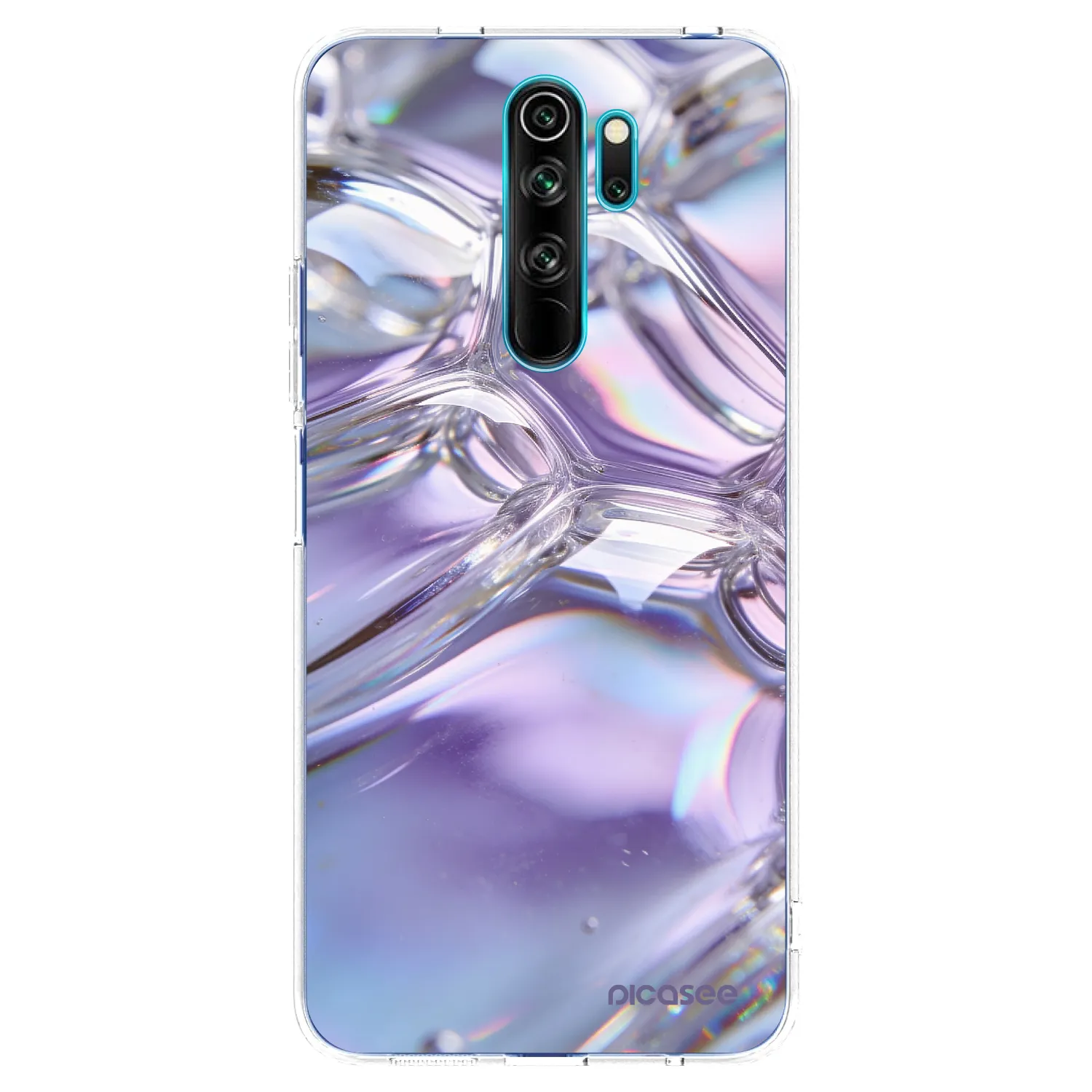Picasee silikonowe przeźroczyste etui na Xiaomi Redmi Note 8 Pro - Iridescent bubbles