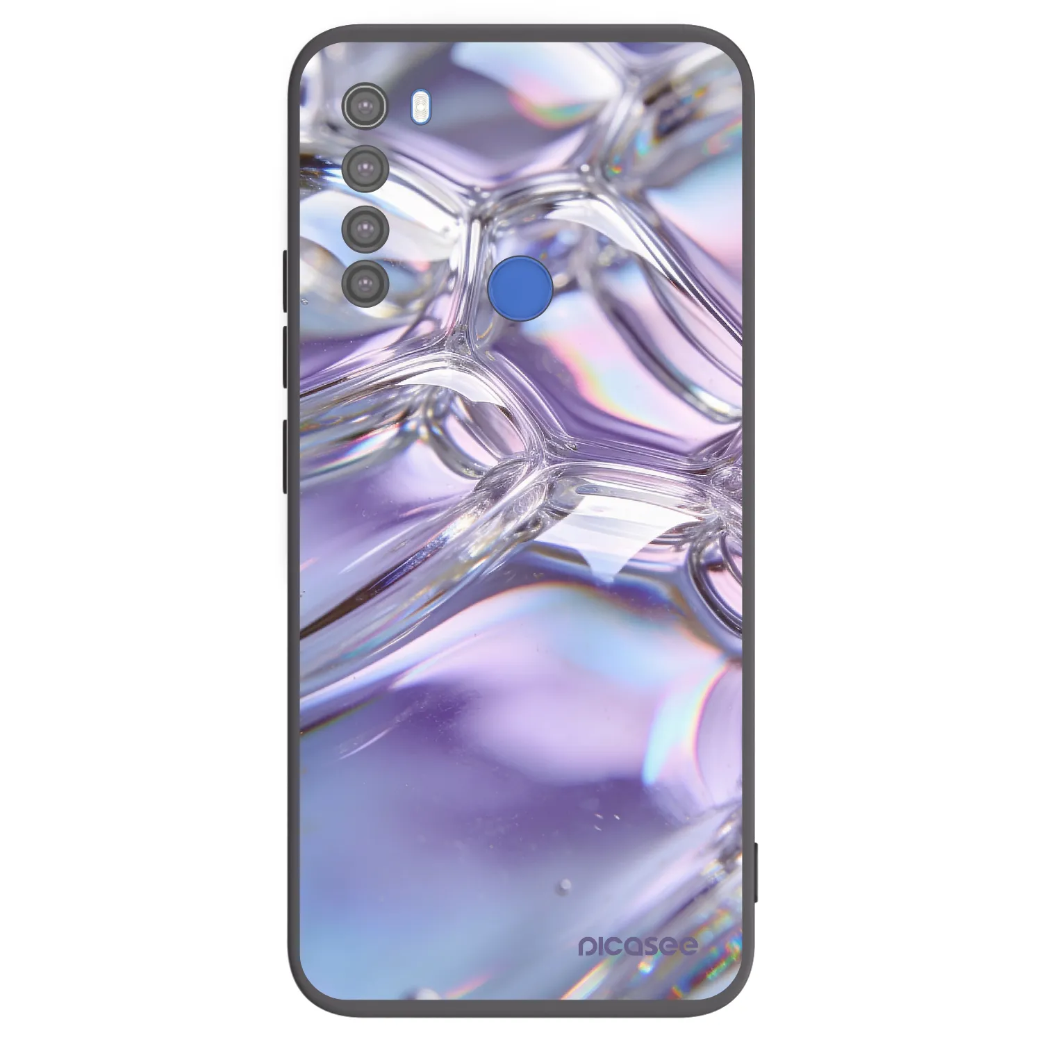 Picasee silikonowe czarne etui na Xiaomi Redmi Note 8T - Iridescent bubbles