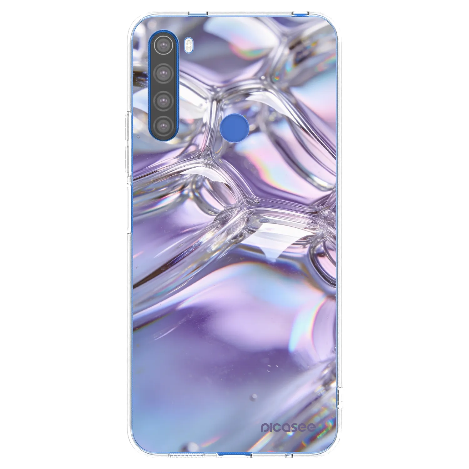 Picasee silikonowe przeźroczyste etui na Xiaomi Redmi Note 8T - Iridescent bubbles