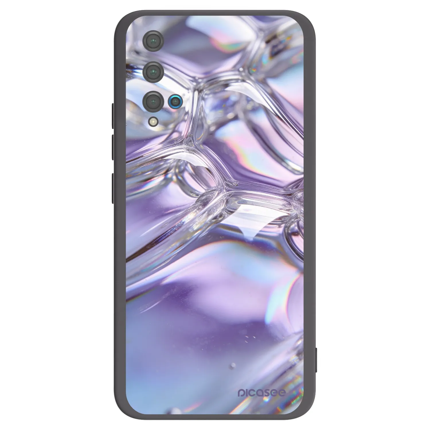 Picasee silikonowe czarne etui na Huawei Nova 5T - Iridescent bubbles