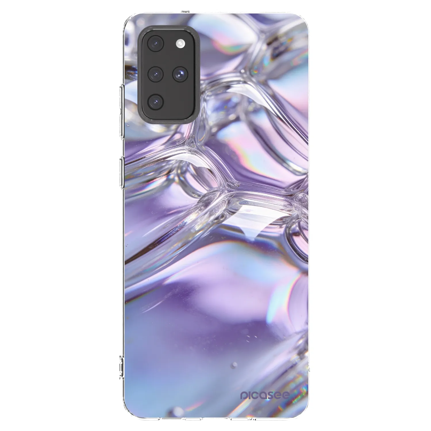 Picasee silikonowe przeźroczyste etui na Samsung Galaxy S20+ G985F - Iridescent bubbles
