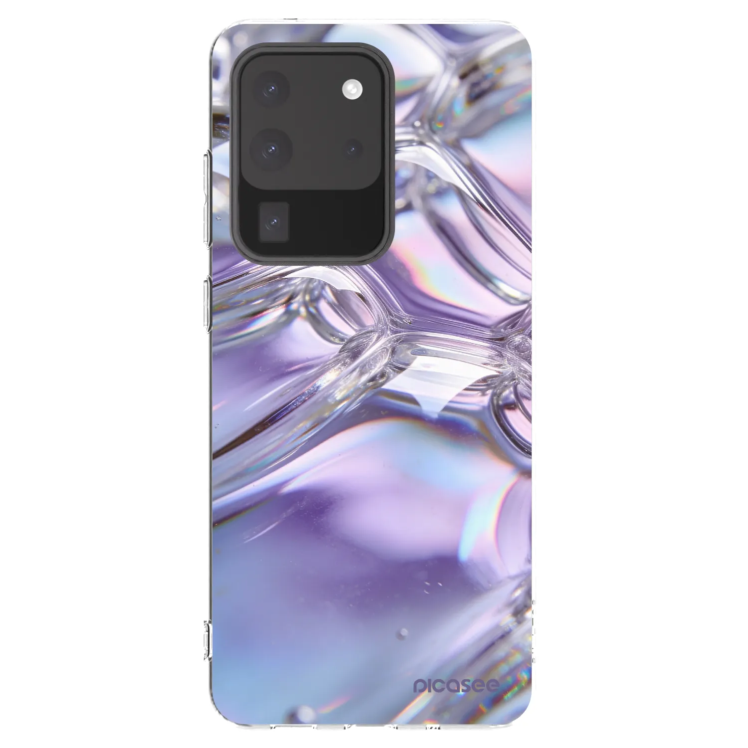 Picasee silikonowe przeźroczyste etui na Samsung Galaxy S20 Ultra 5G G988F - Iridescent bubbles