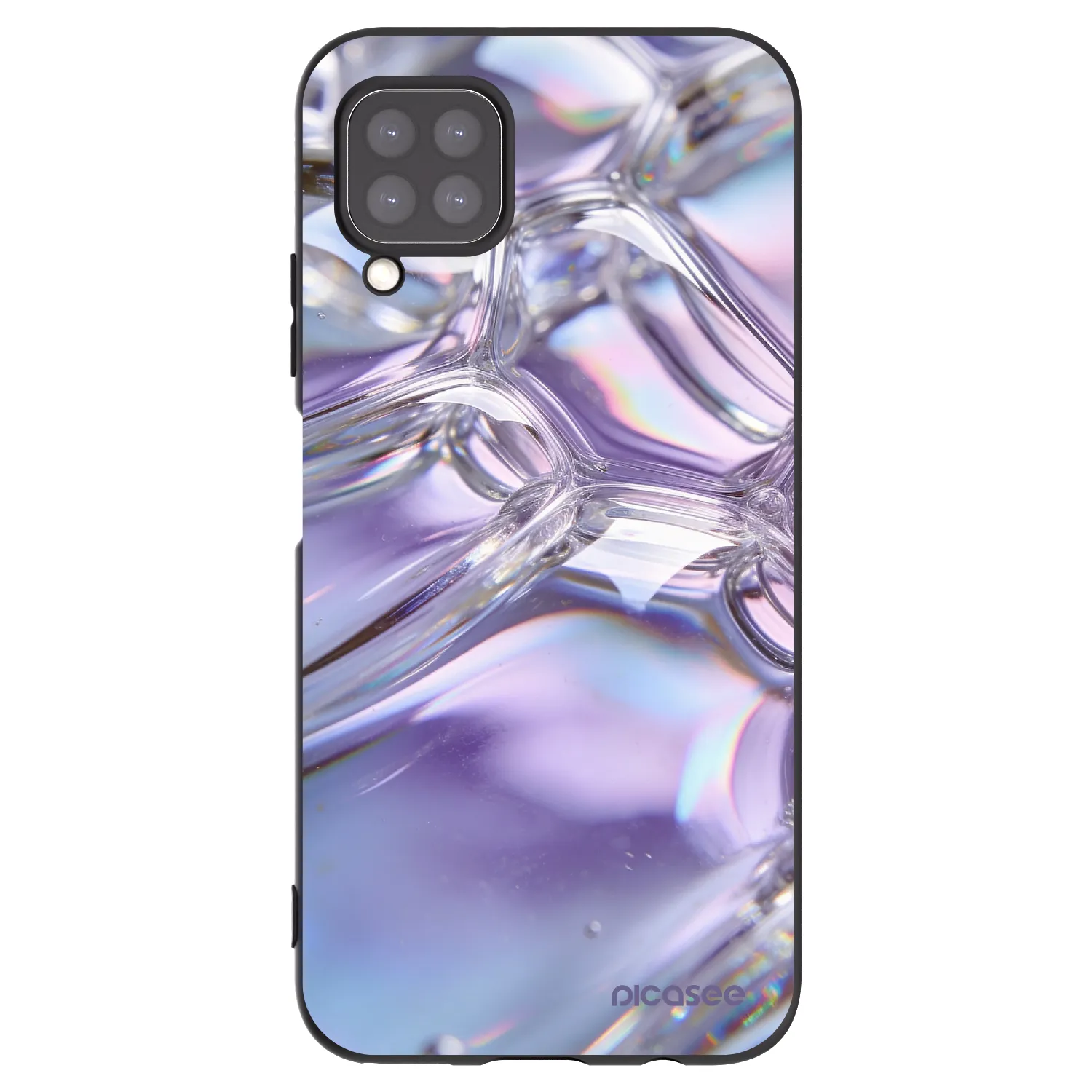 Picasee silikonowe czarne etui na Huawei P40 Lite - Iridescent bubbles