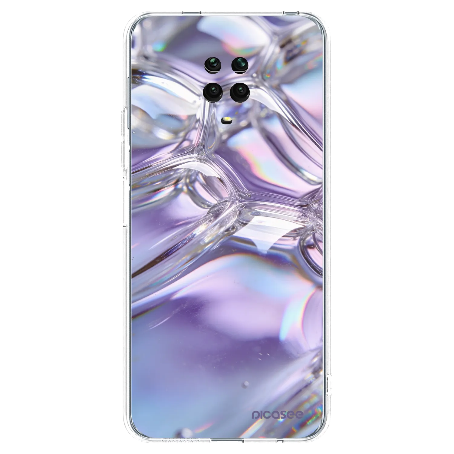 Picasee silikonowe przeźroczyste etui na Xiaomi Redmi Note 9 Pro - Iridescent bubbles