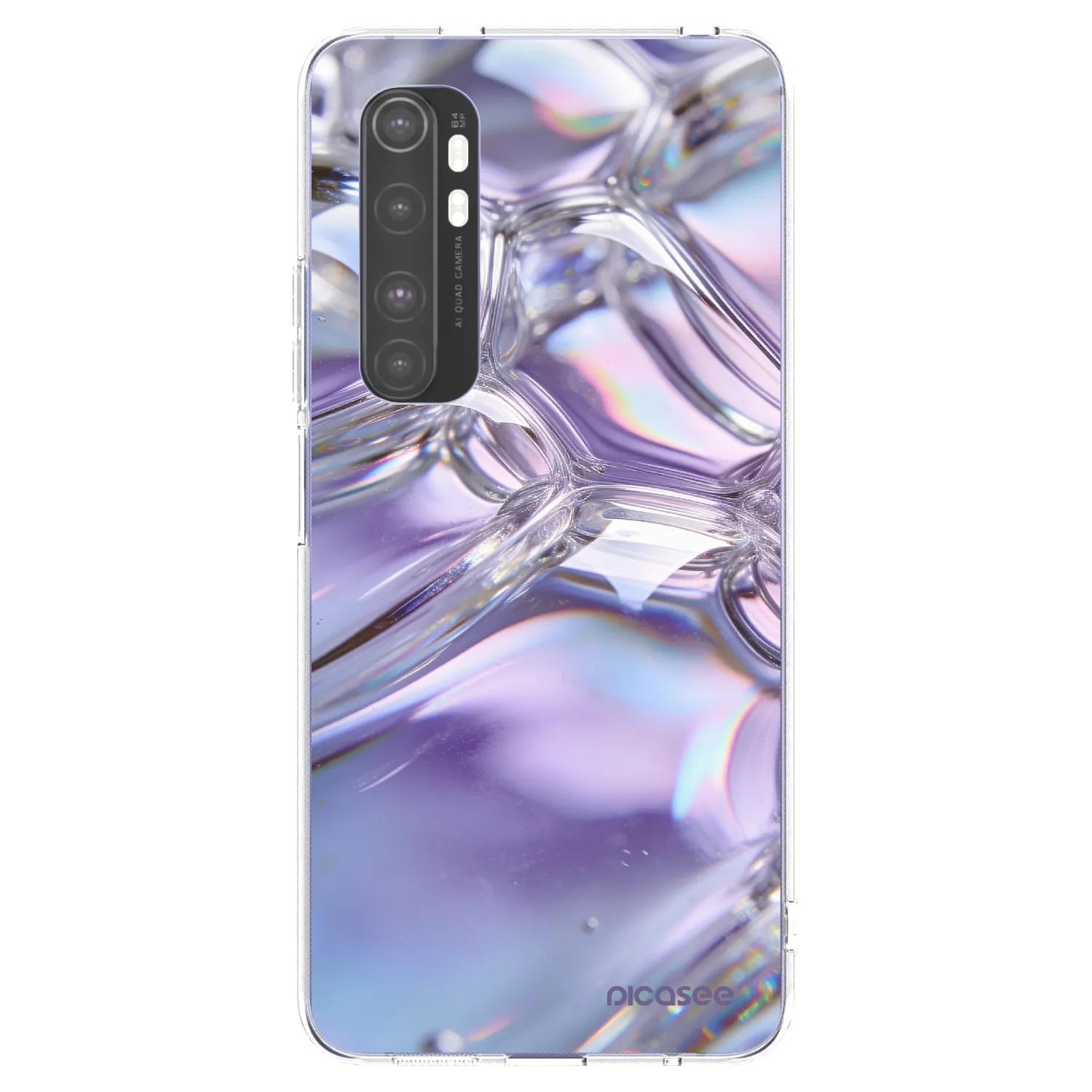 Picasee silikonowe przeźroczyste etui na Xiaomi Mi Note 10 Lite - Iridescent bubbles