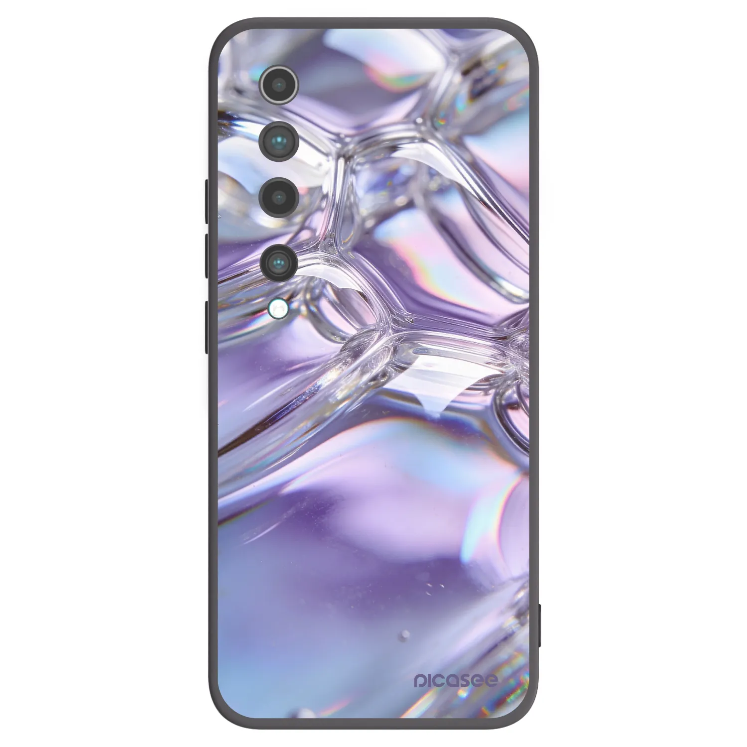 Picasee silikonowe czarne etui na Xiaomi Mi 10 - Iridescent bubbles