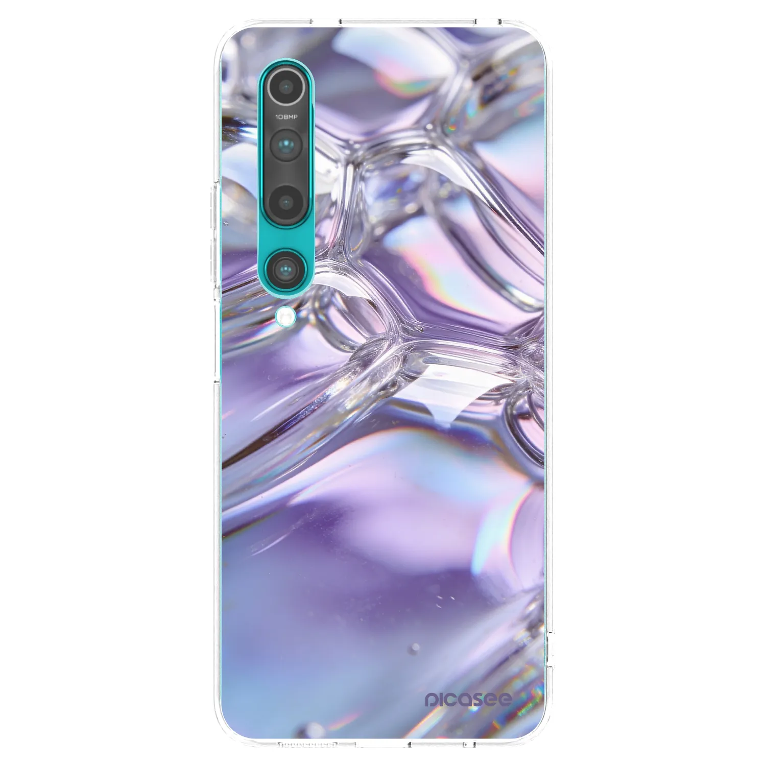 Picasee silikonowe przeźroczyste etui na Xiaomi Mi 10 - Iridescent bubbles