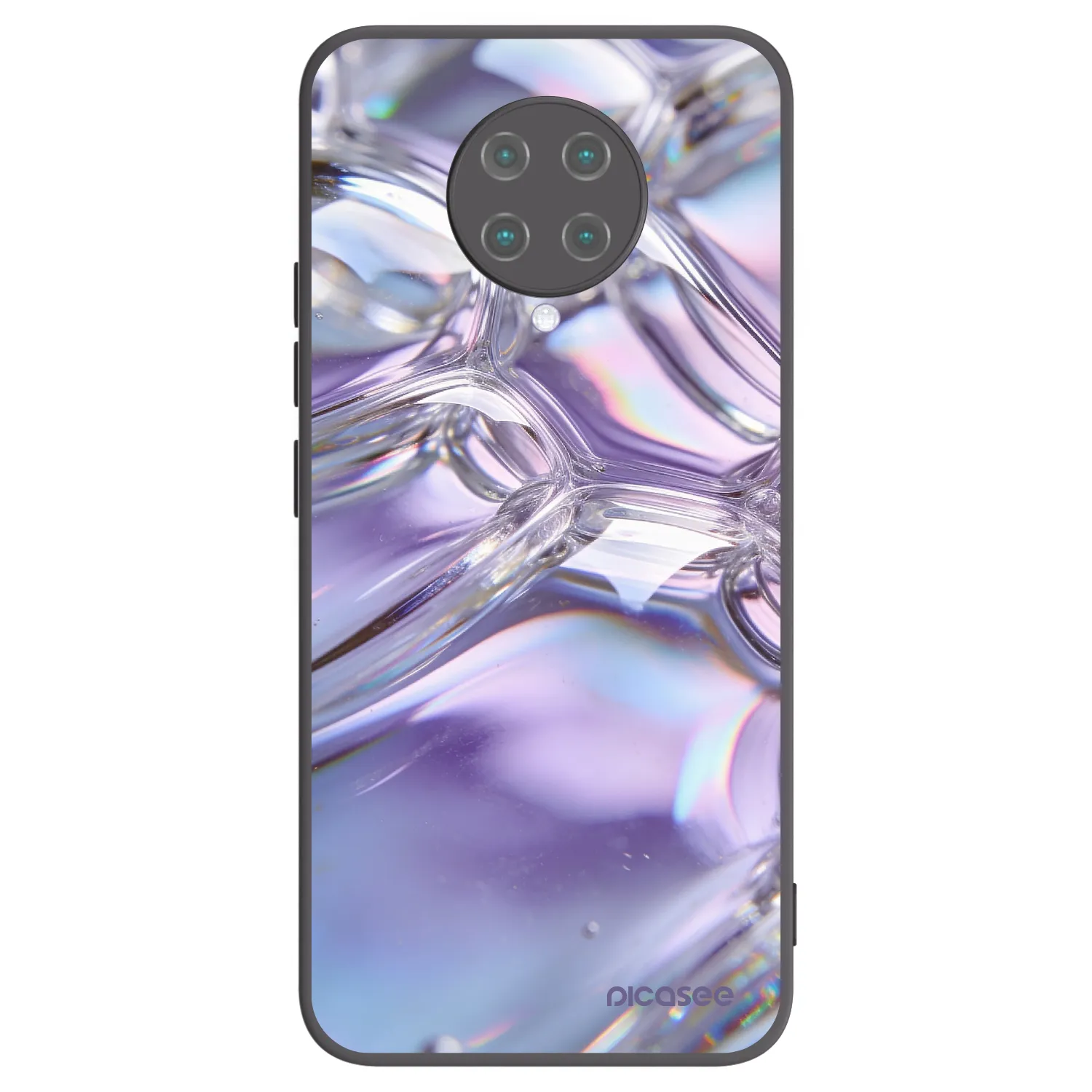 Picasee silikonowe czarne etui na Xiaomi Poco F2 Pro - Iridescent bubbles