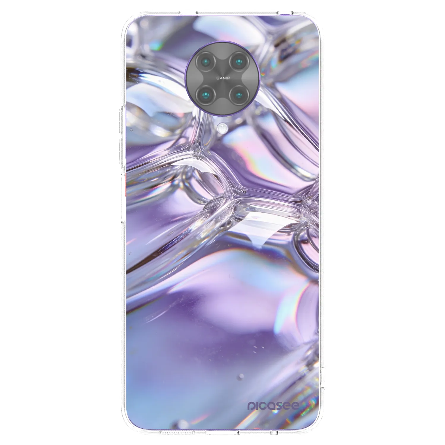 Picasee silikonowe przeźroczyste etui na Xiaomi Poco F2 Pro - Iridescent bubbles