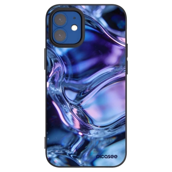 Picasee silikonowe czarne etui na Apple iPhone 12 mini - Iris liquid