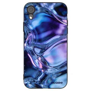 Picasee silikonowe czarne etui na Apple iPhone XR - Iris liquid