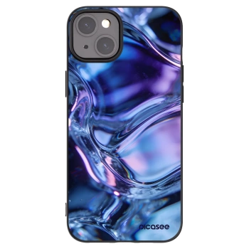 Picasee silikonowe czarne etui na Apple iPhone 15 Plus - Iris liquid