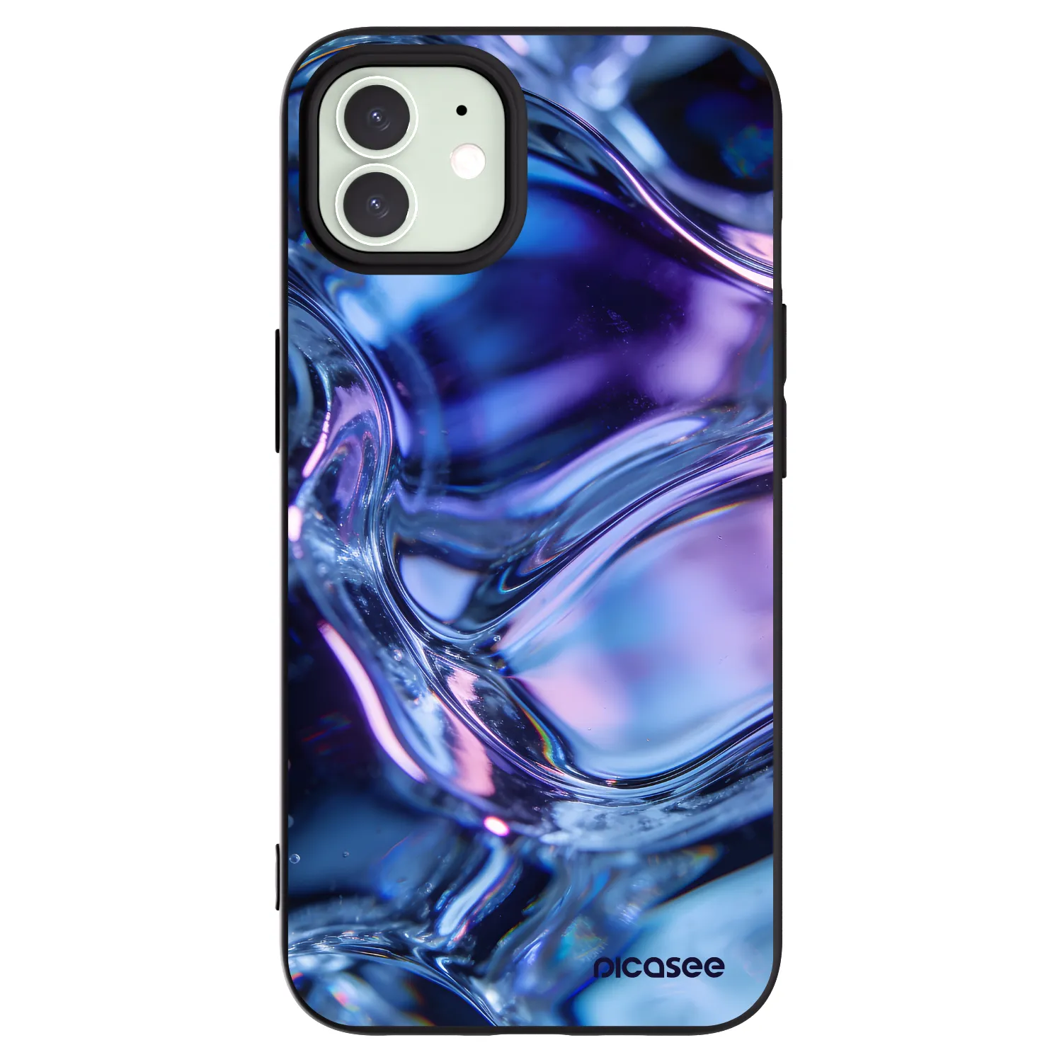 Picasee silikonowe czarne etui na Apple iPhone 12 - Iris liquid