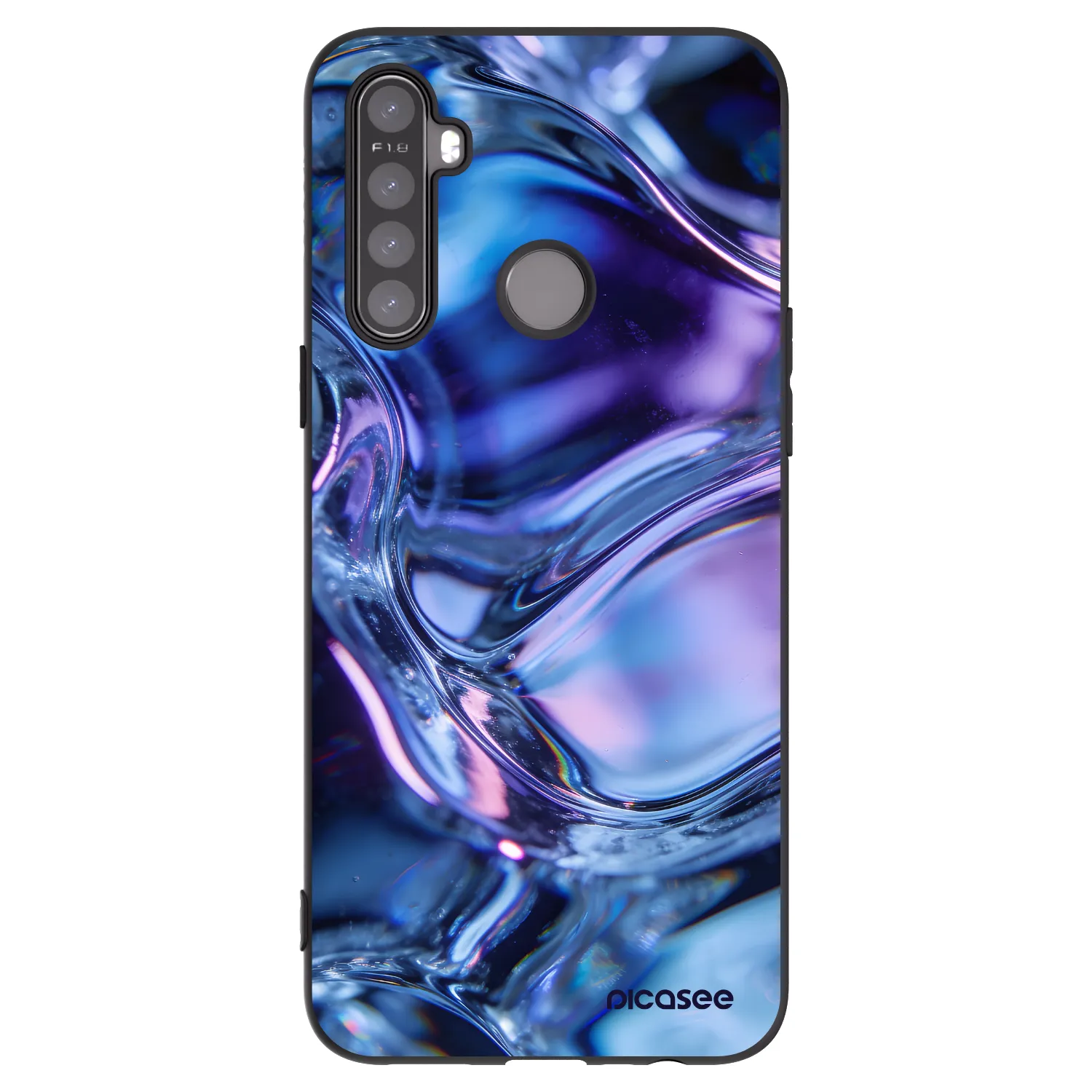 Picasee silikonowe czarne etui na Realme 6i - Iris liquid