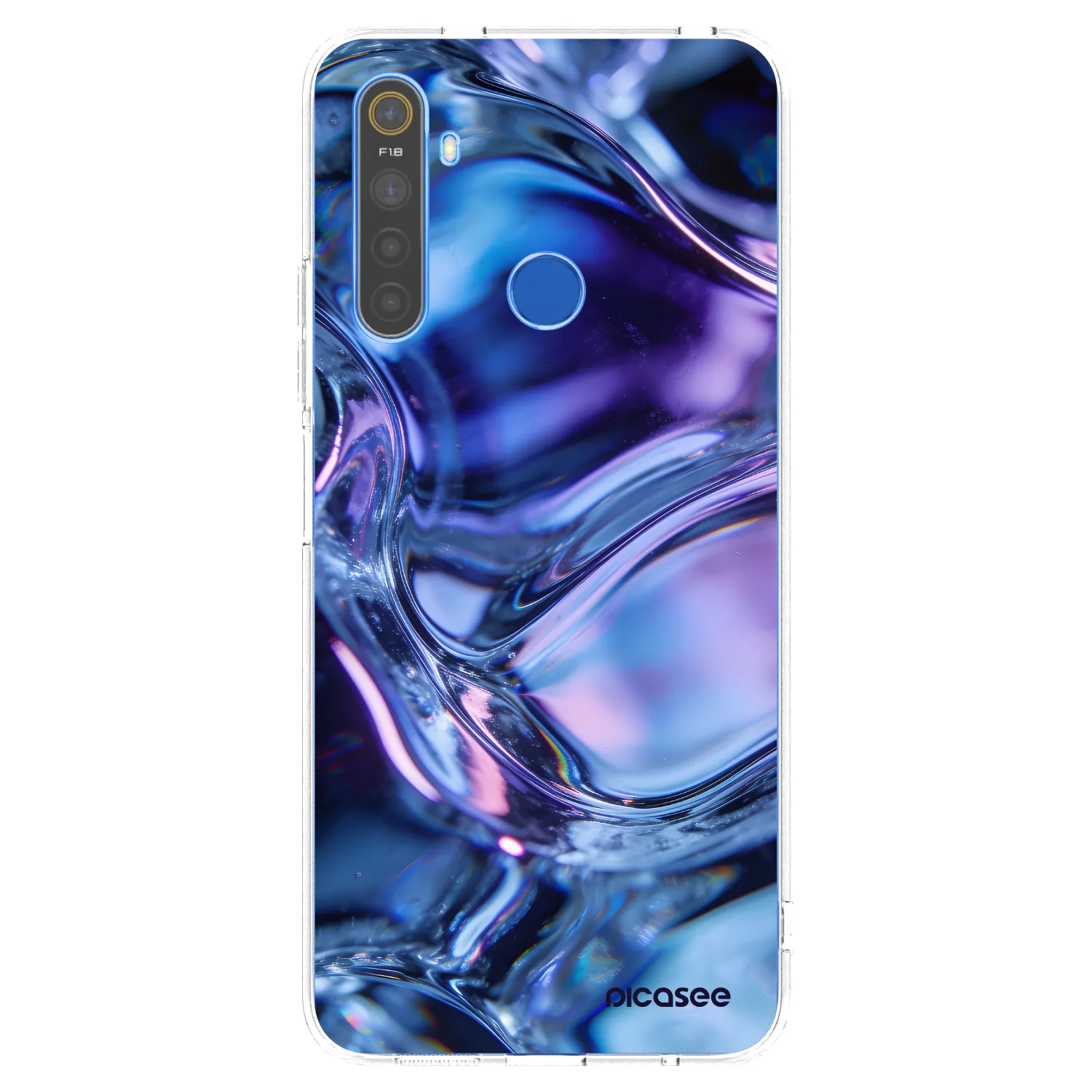 Picasee silikonowe przeźroczyste etui na Realme 5 - Iris liquid