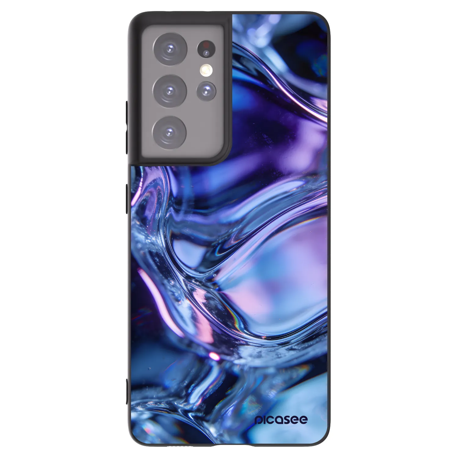 Picasee silikonowe czarne etui na Samsung Galaxy S21 Ultra 5G G998B - Iris liquid