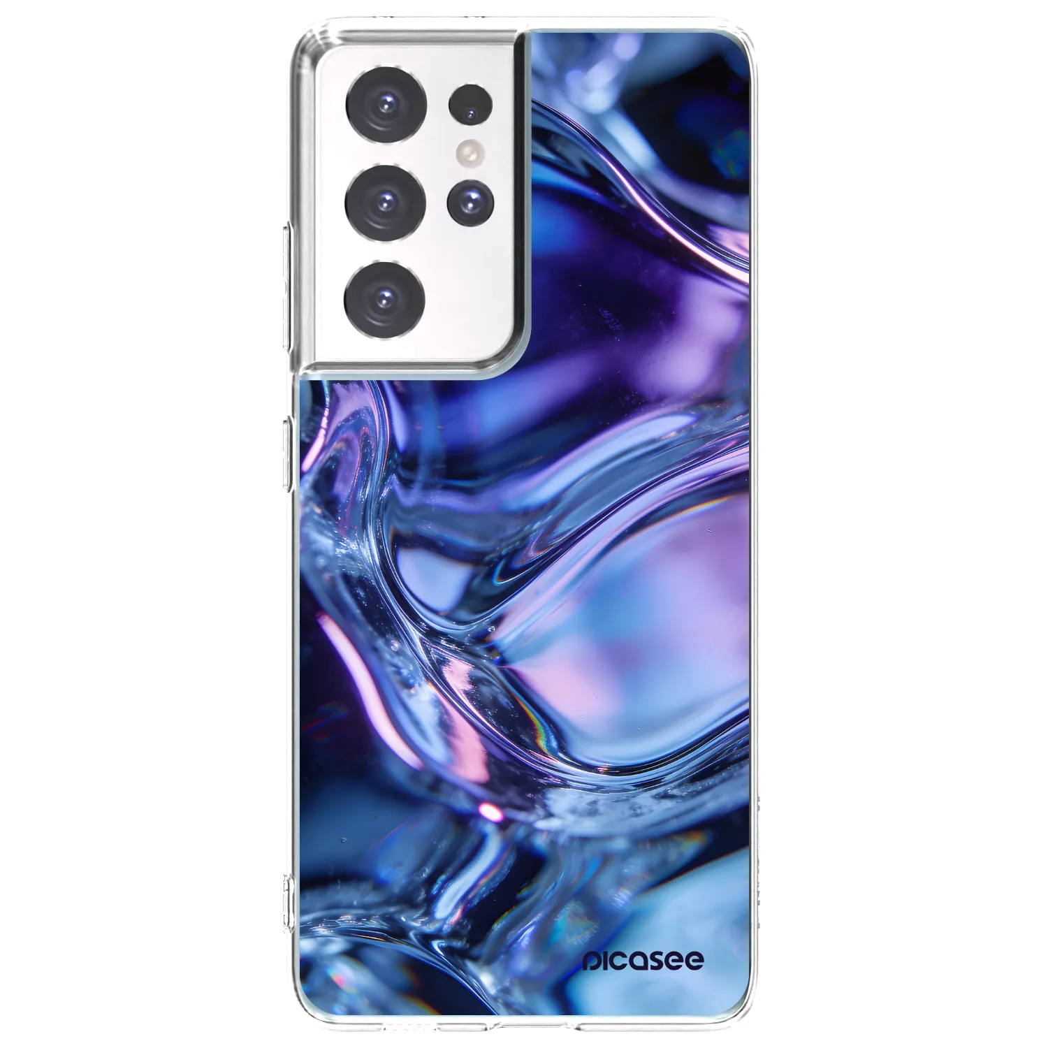 Picasee silikonowe przeźroczyste etui na Samsung Galaxy S21 Ultra 5G G998B - Iris liquid