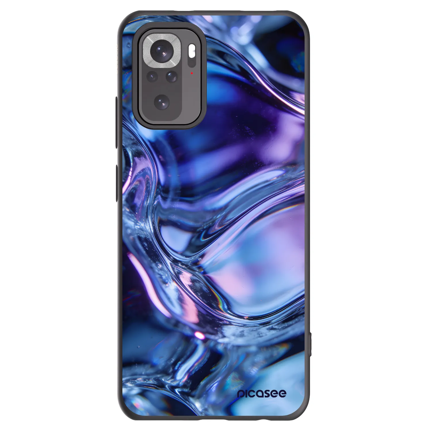 Picasee silikonowe czarne etui na Xiaomi Redmi Note 10S - Iris liquid