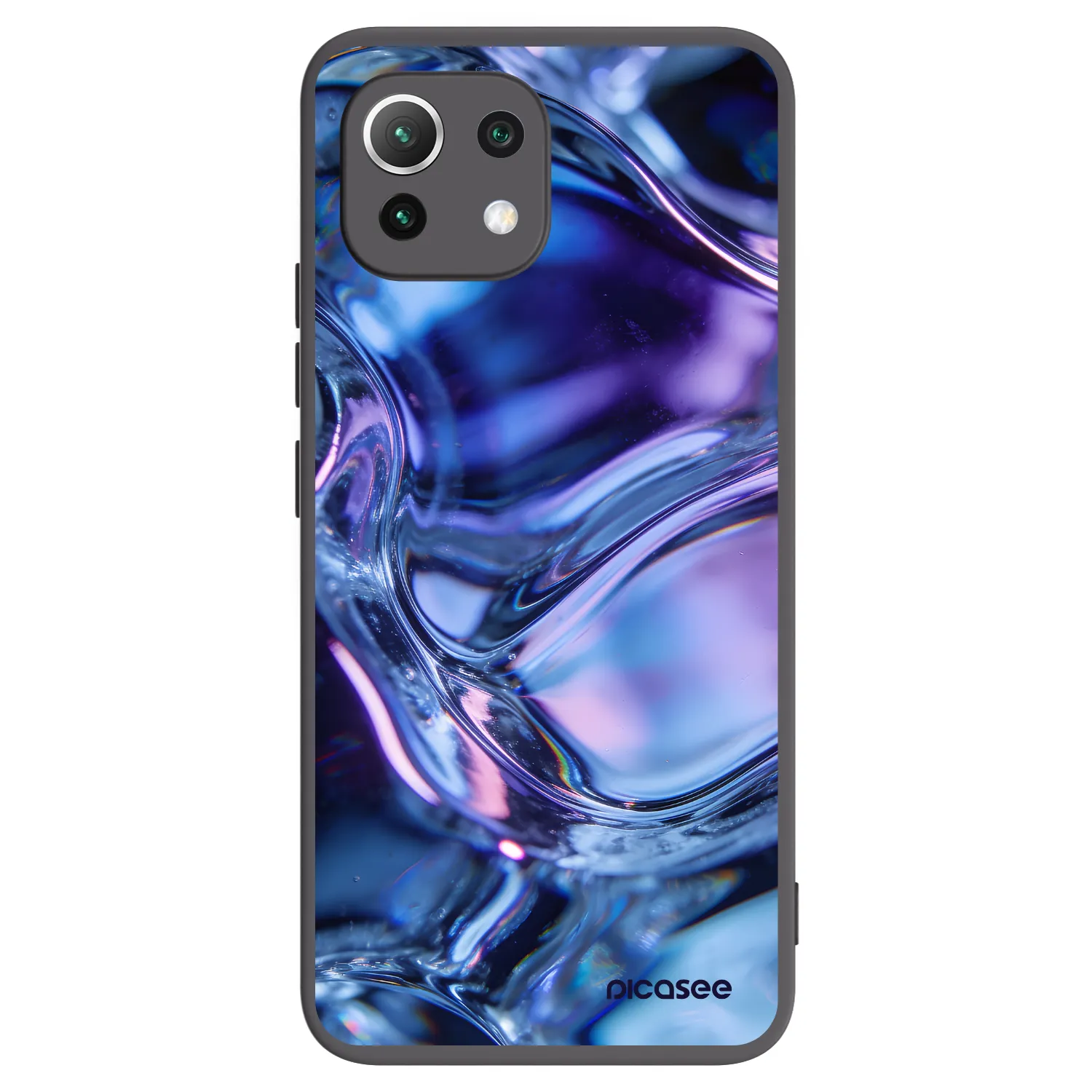 Picasee silikonowe czarne etui na Xiaomi Mi 11 Lite - Iris liquid