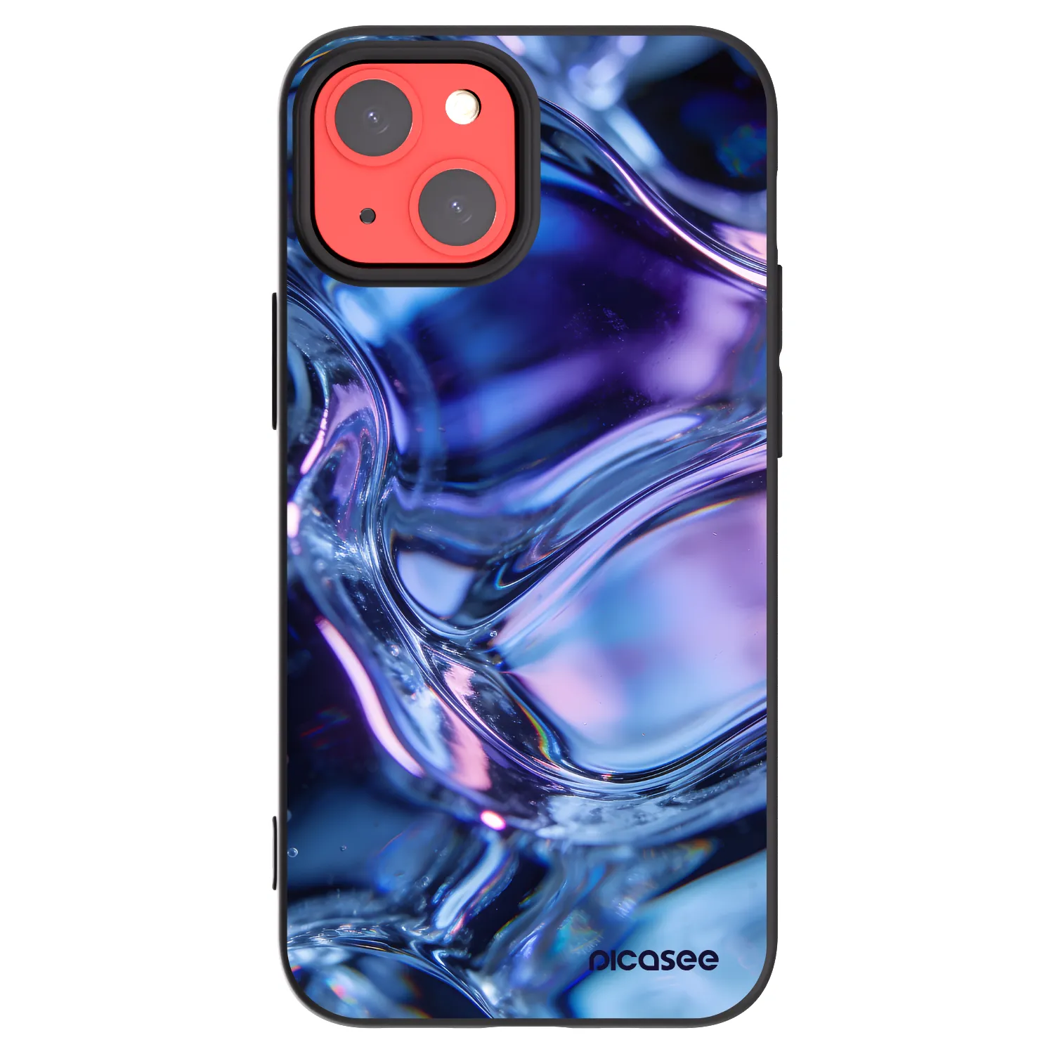 Picasee silikonowe czarne etui na Apple iPhone 13 mini - Iris liquid