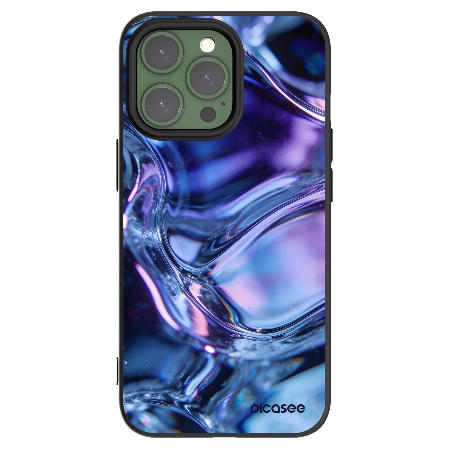 Picasee silikonowe czarne etui na Apple iPhone 13 Pro - Iris liquid