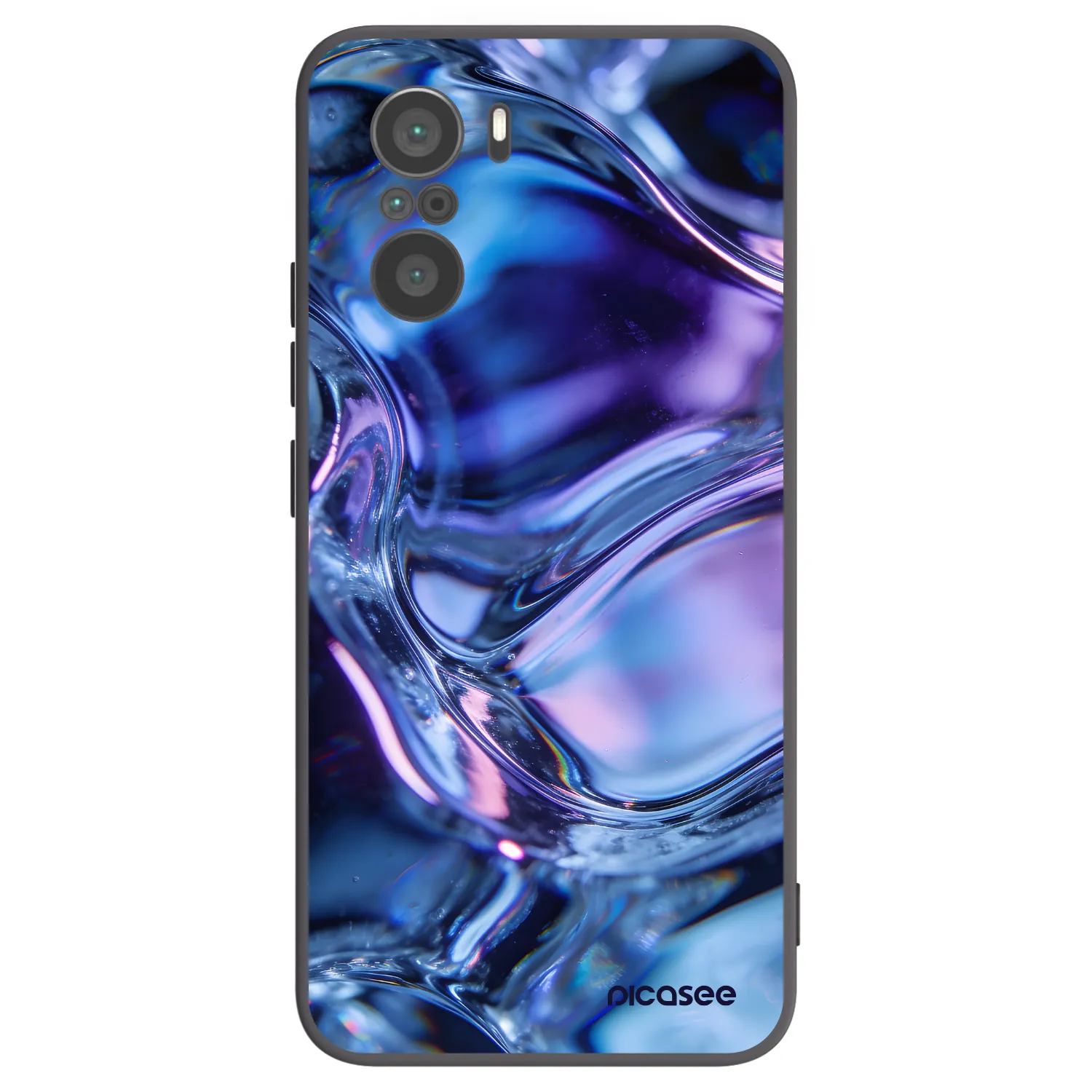 Picasee silikonowe czarne etui na Xiaomi Poco F3 - Iris liquid