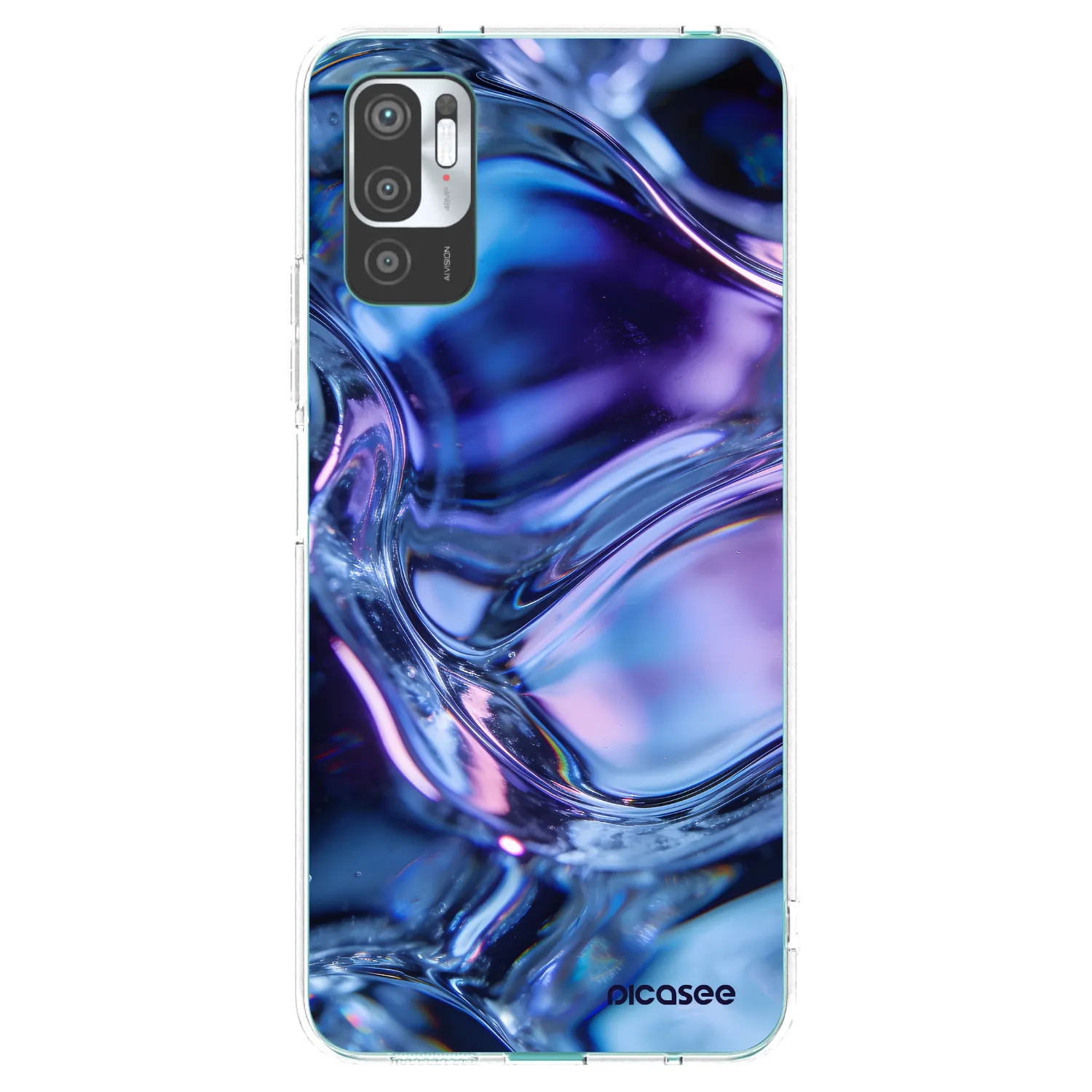 Picasee silikonowe przeźroczyste etui na Xiaomi Redmi Note 10 5G - Iris liquid