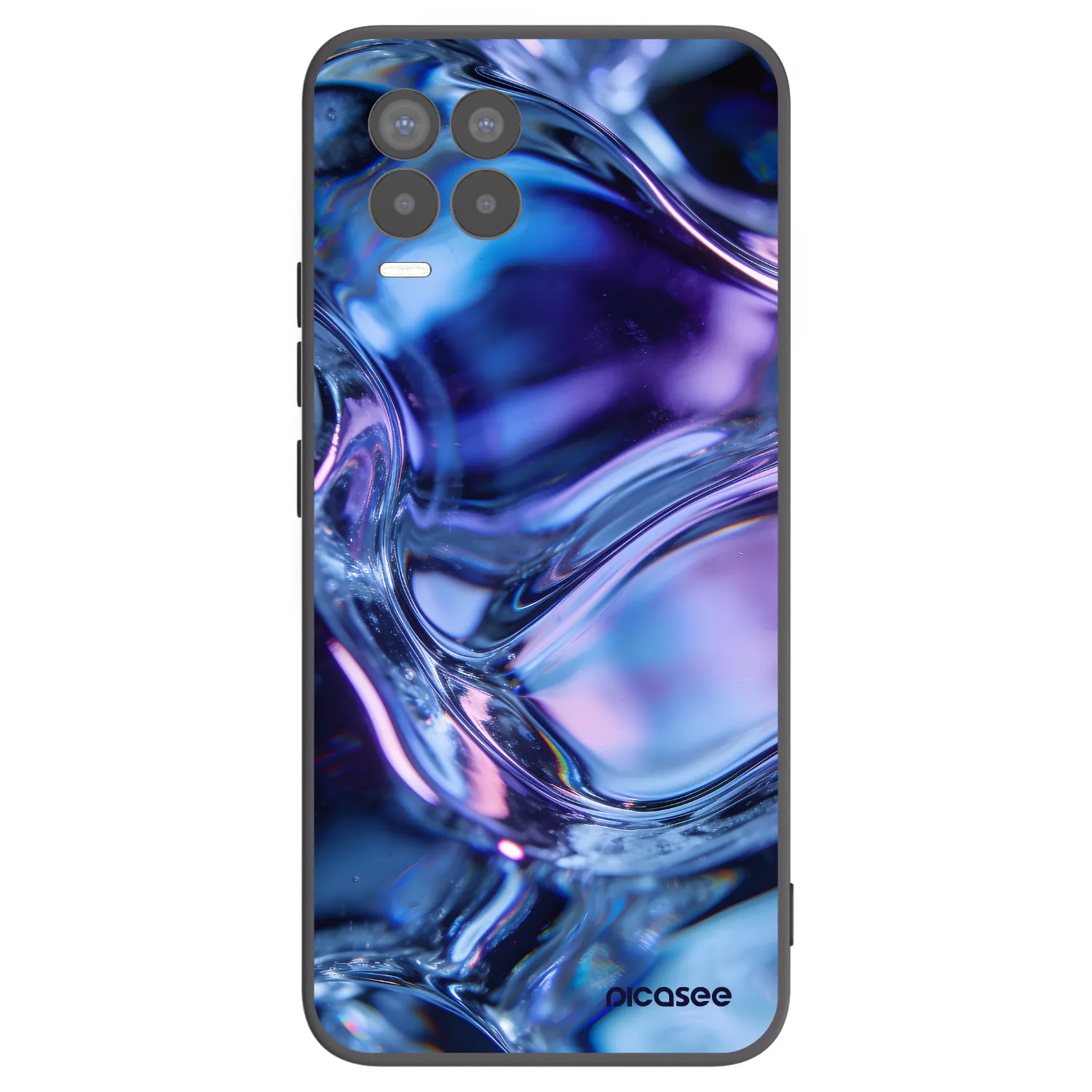 Picasee silikonowe czarne etui na Realme 8 4G - Iris liquid