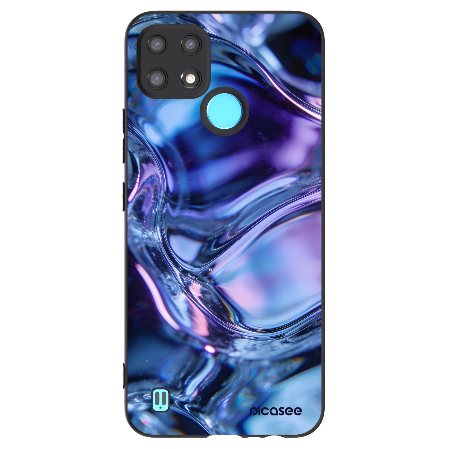 Picasee silikonowe czarne etui na Realme C21 - Iris liquid