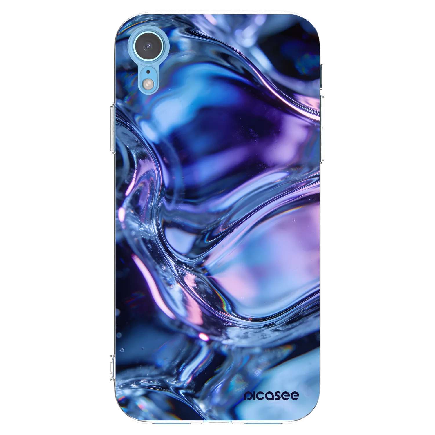 Picasee silikonowe przeźroczyste etui na Apple iPhone XR - Iris liquid