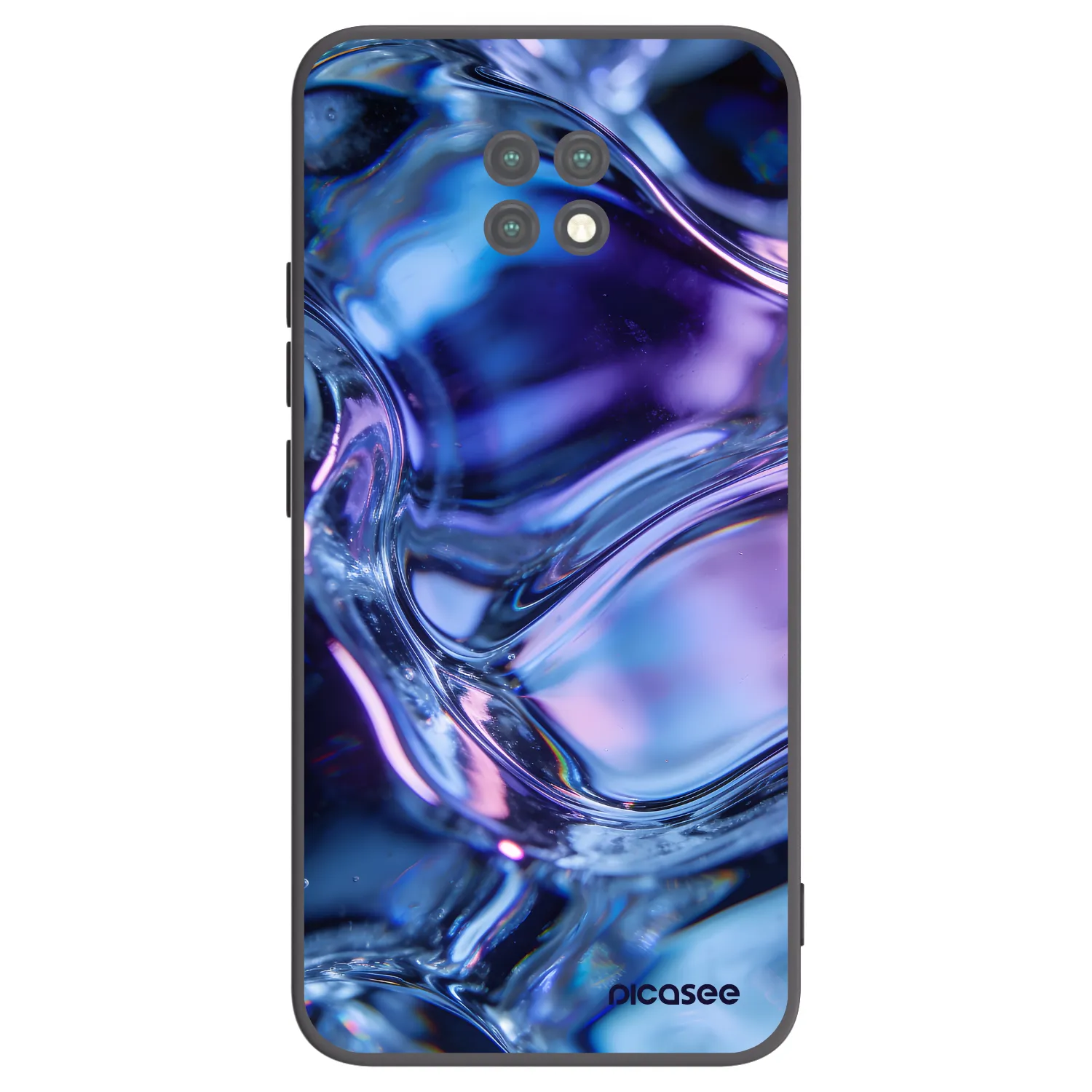 Picasee silikonowe czarne etui na Xiaomi Redmi Note 9T - Iris liquid