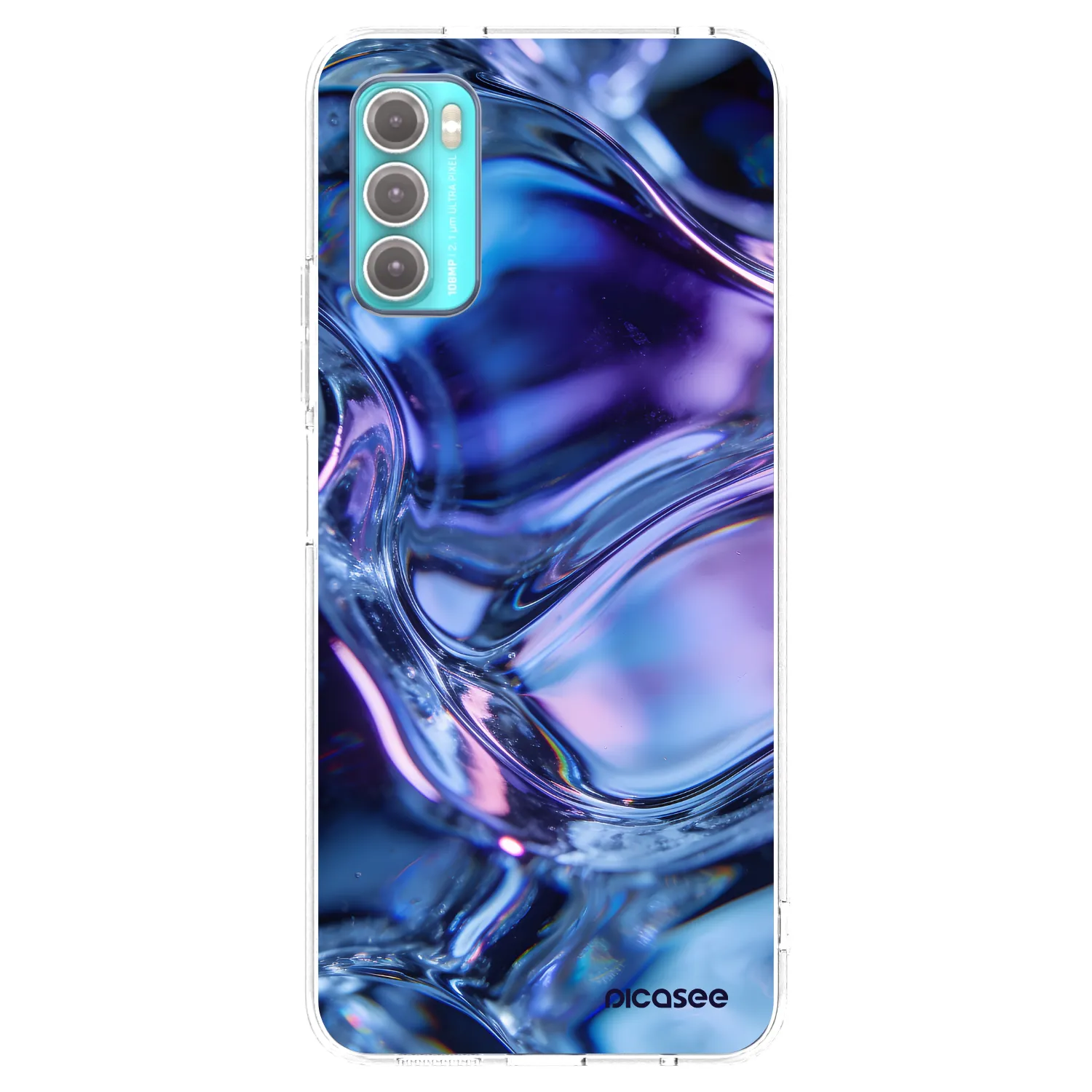 Picasee silikonowe przeźroczyste etui na Motorola Moto G60 - Iris liquid