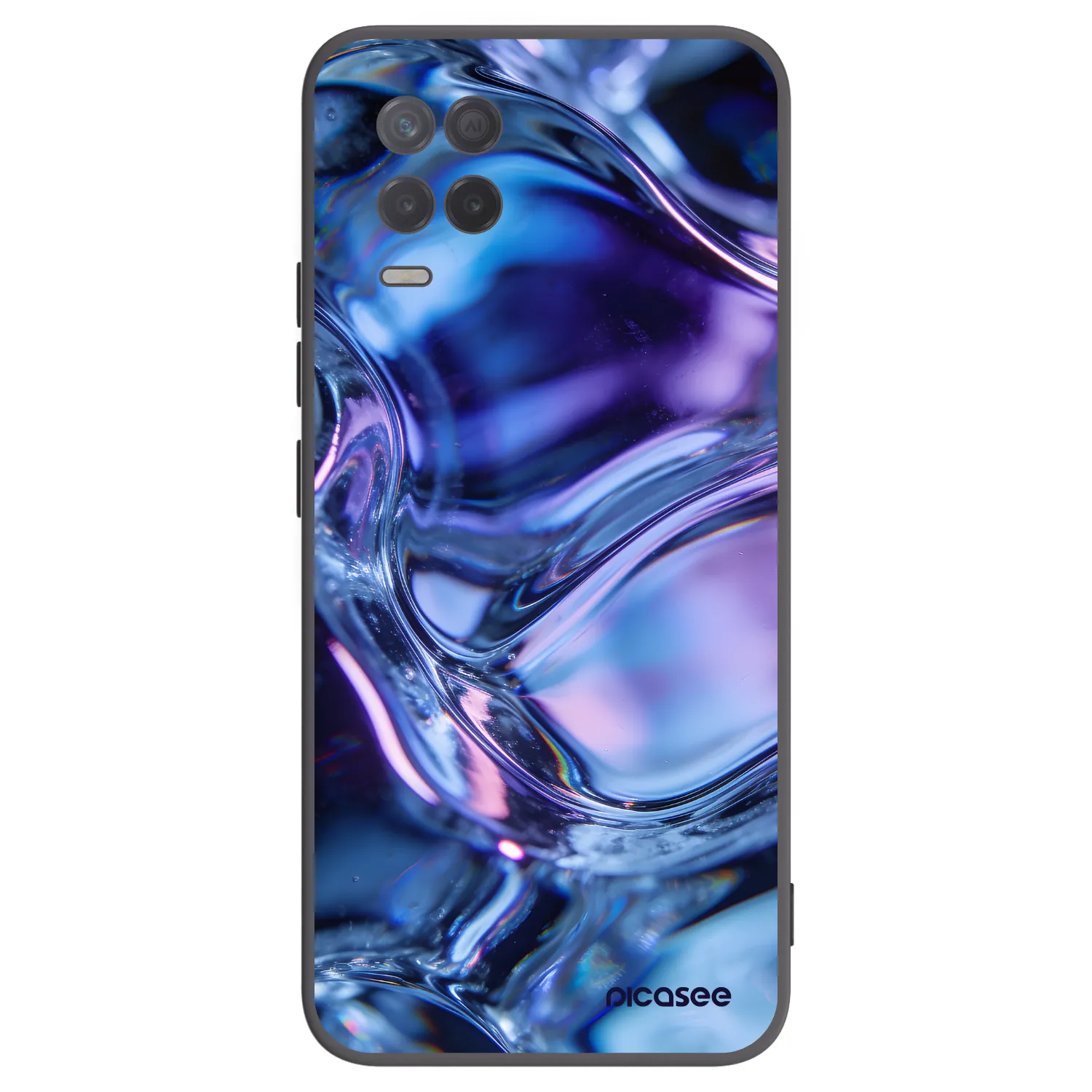 Picasee silikonowe czarne etui na Realme 8 5G - Iris liquid