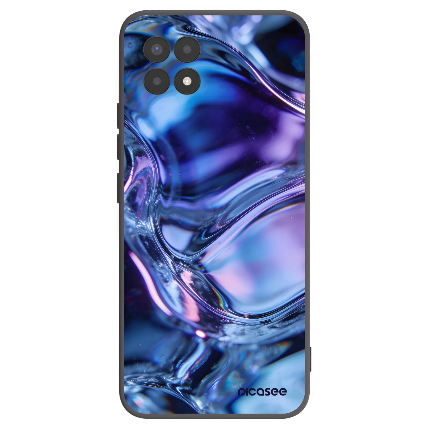Picasee silikonowe czarne etui na Realme 8i - Iris liquid