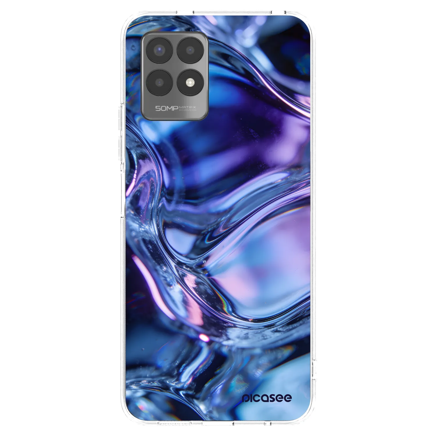 Picasee silikonowe przeźroczyste etui na Realme 8i - Iris liquid