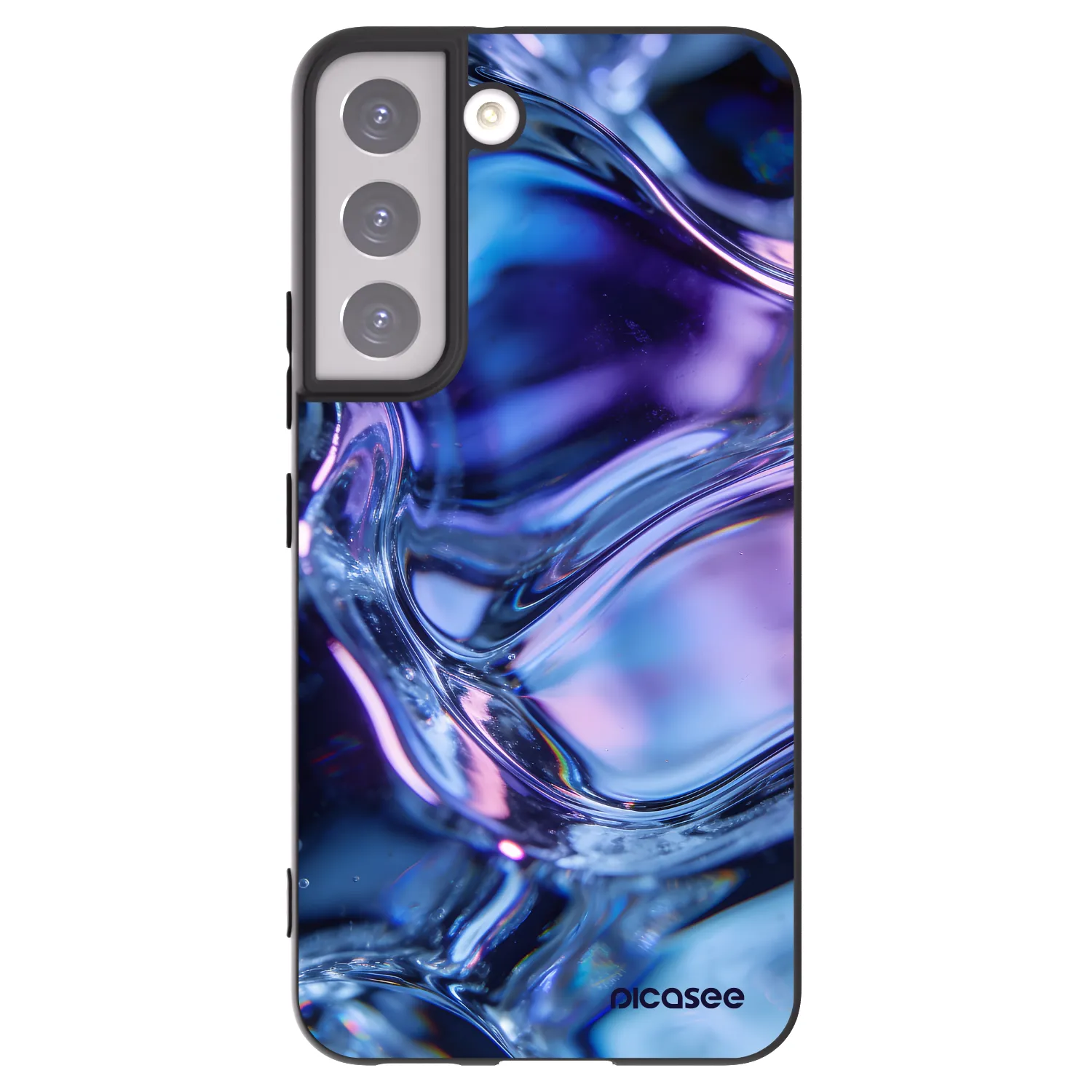 Picasee silikonowe czarne etui na Samsung Galaxy S22 5G - Iris liquid