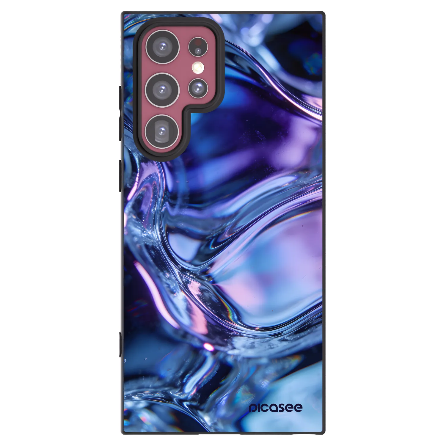 Picasee silikonowe czarne etui na Samsung Galaxy S22 Ultra 5G - Iris liquid