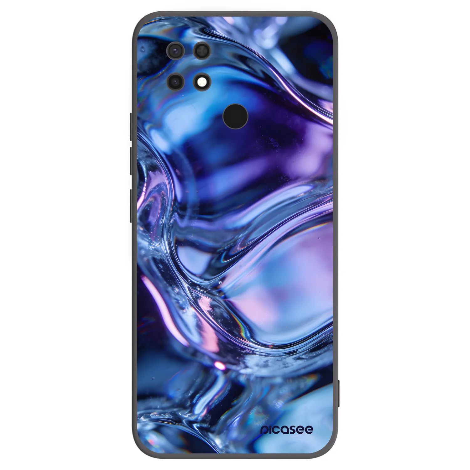 Picasee silikonowe czarne etui na Xiaomi Redmi 10C - Iris liquid