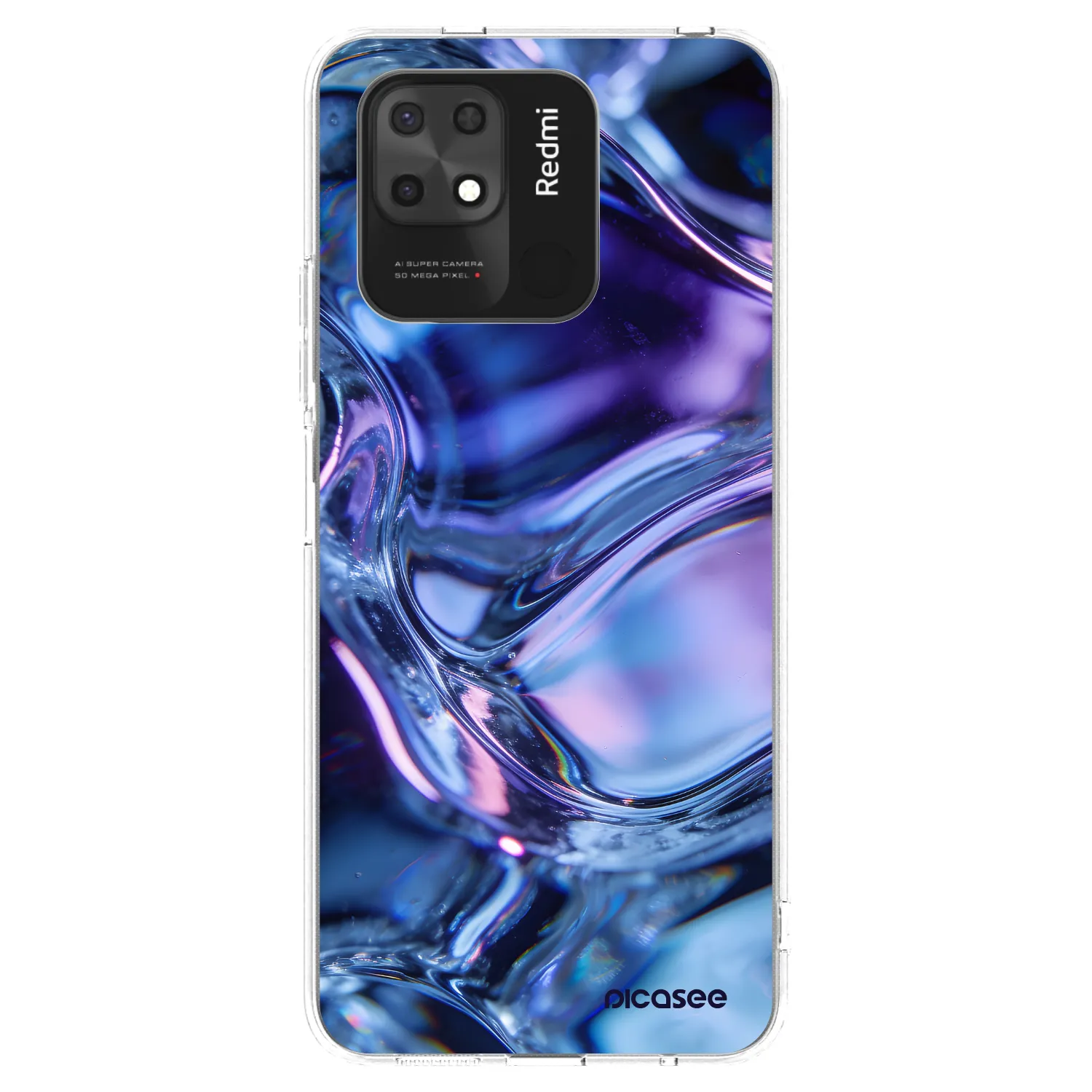 Picasee silikonowe przeźroczyste etui na Xiaomi Redmi 10C - Iris liquid