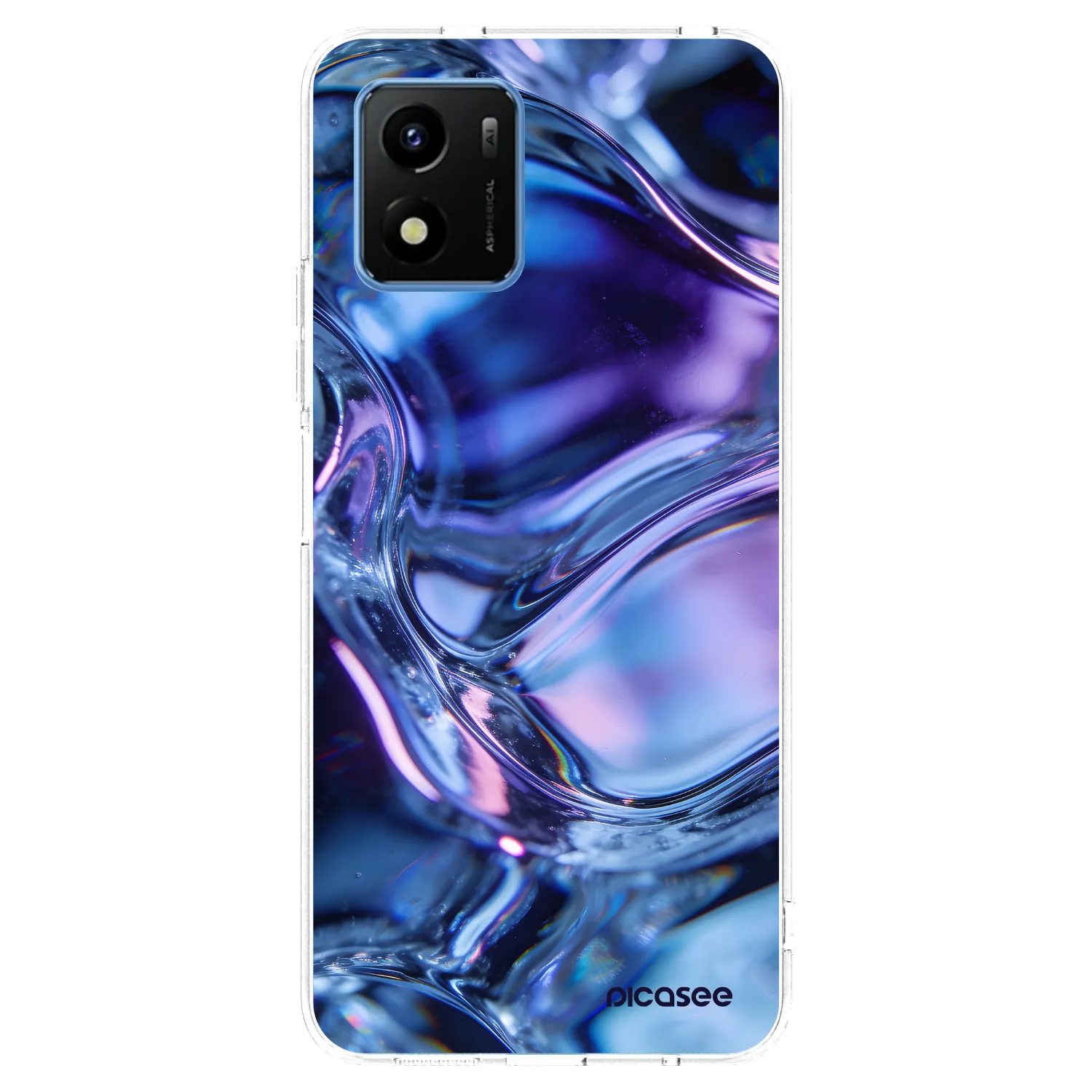 Picasee silikonowe przeźroczyste etui na Vivo Y01 - Iris liquid
