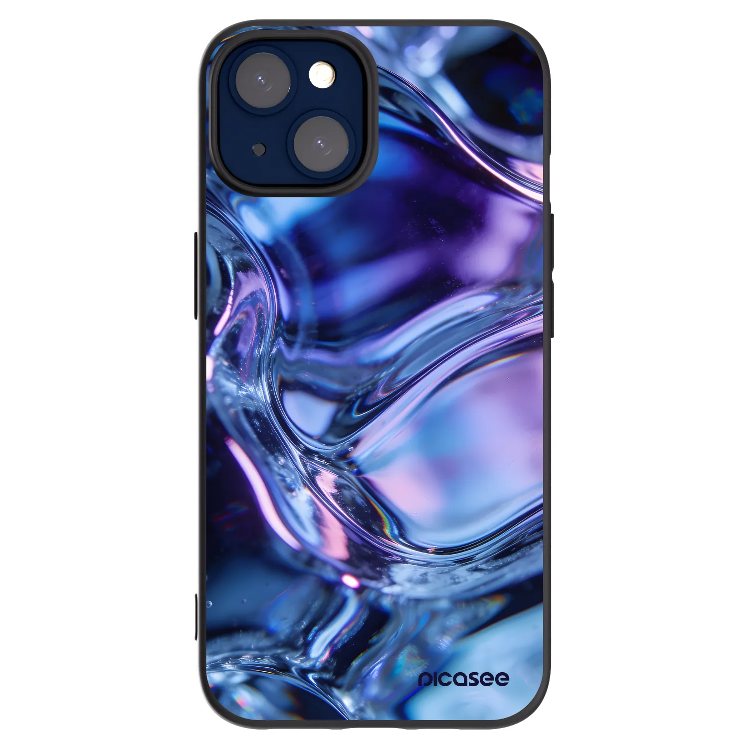 Picasee silikonowe czarne etui na Apple iPhone 14 - Iris liquid
