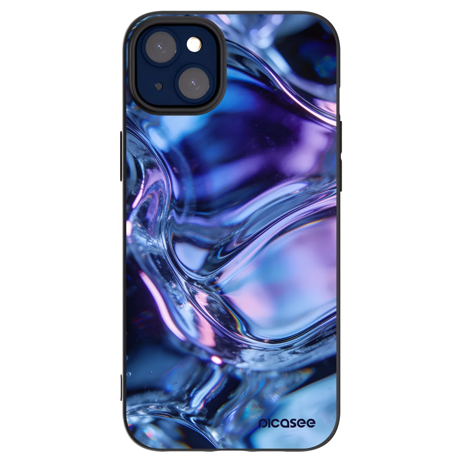 Picasee silikonowe czarne etui na Apple iPhone 14 Plus - Iris liquid