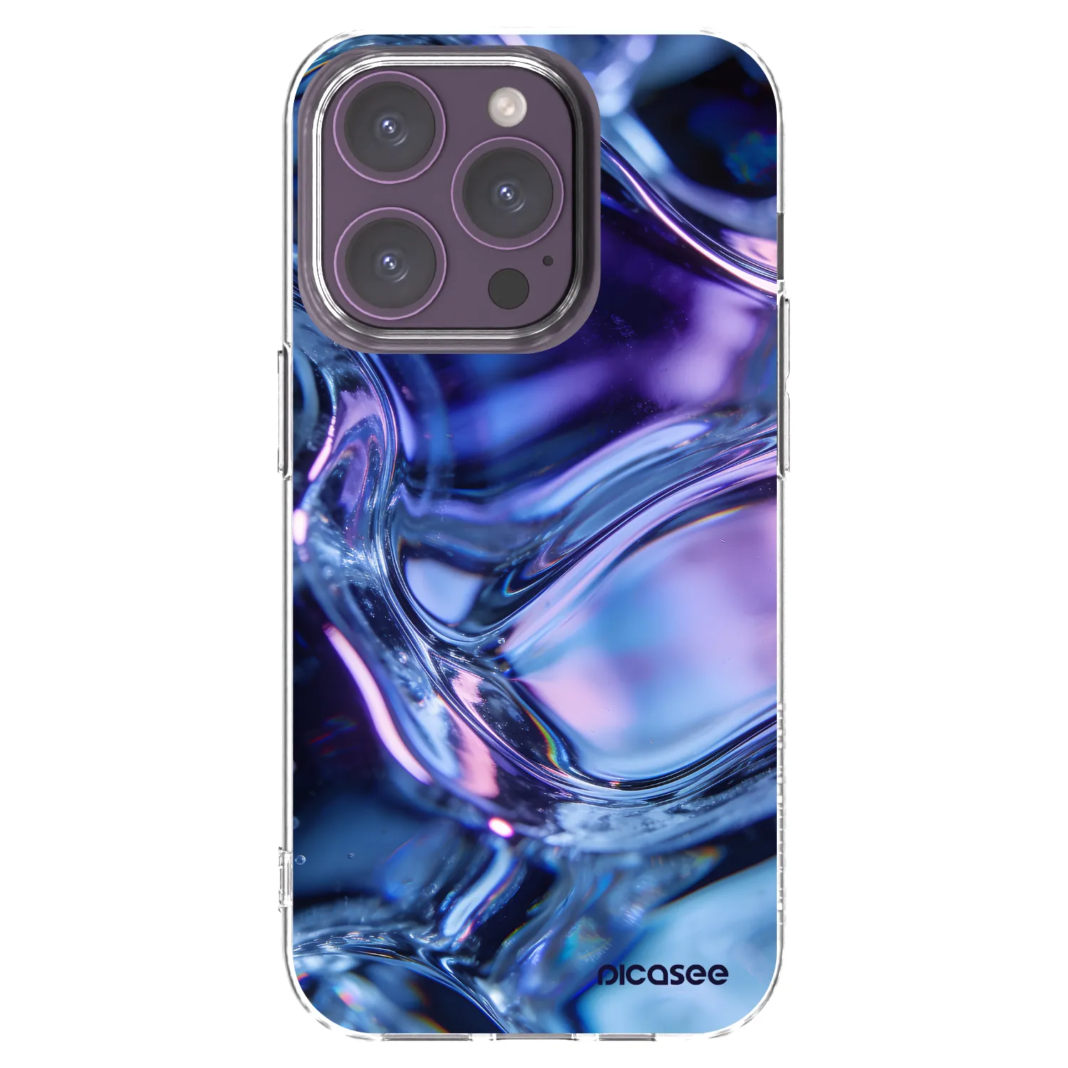 Picasee silikonowe przeźroczyste etui na Apple iPhone 14 Pro - Iris liquid
