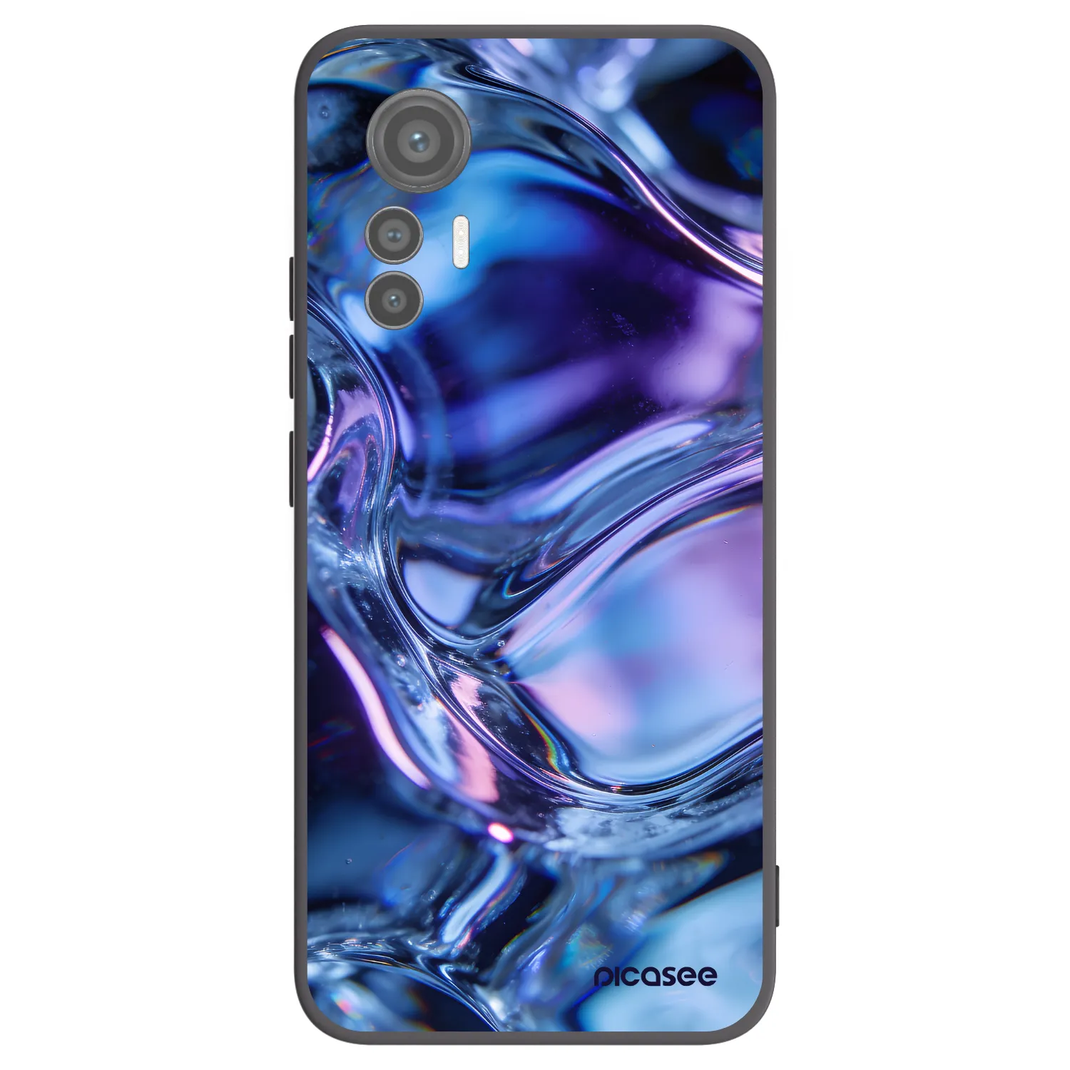 Picasee silikonowe czarne etui na Xiaomi 12 Lite - Iris liquid
