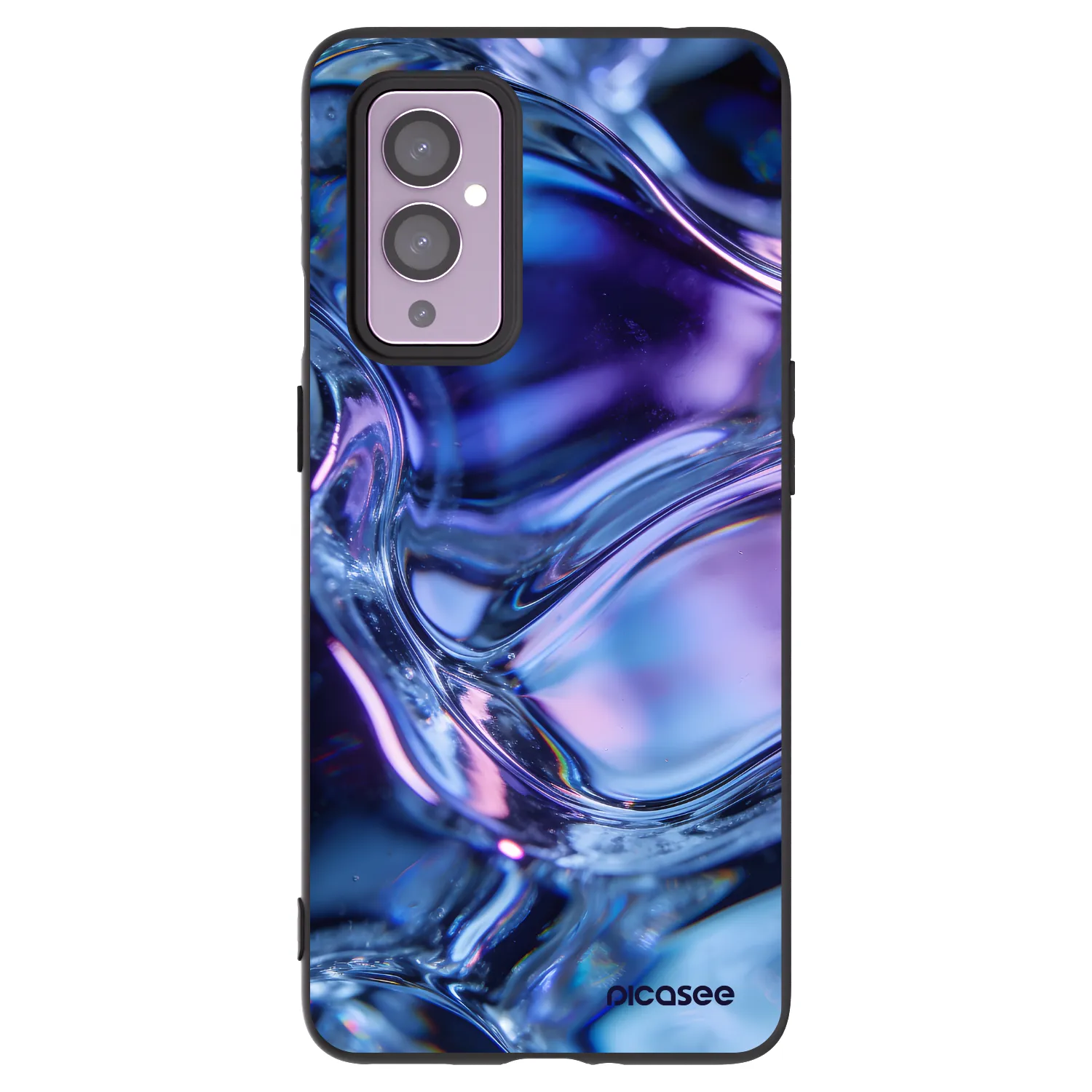 Picasee silikonowe czarne etui na OnePlus 9 - Iris liquid