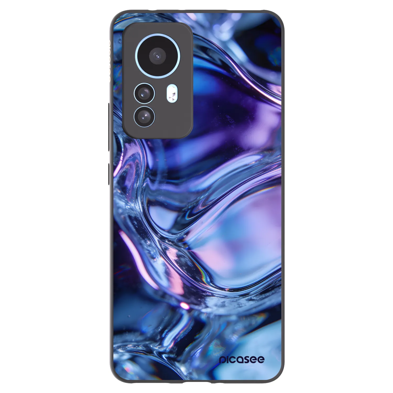 Picasee silikonowe czarne etui na Xiaomi 12T - Iris liquid