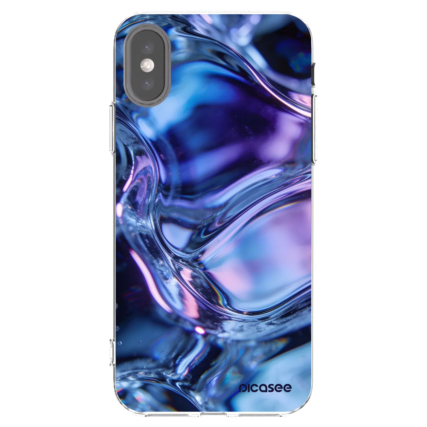 Picasee silikonowe przeźroczyste etui na Apple iPhone X/XS - Iris liquid