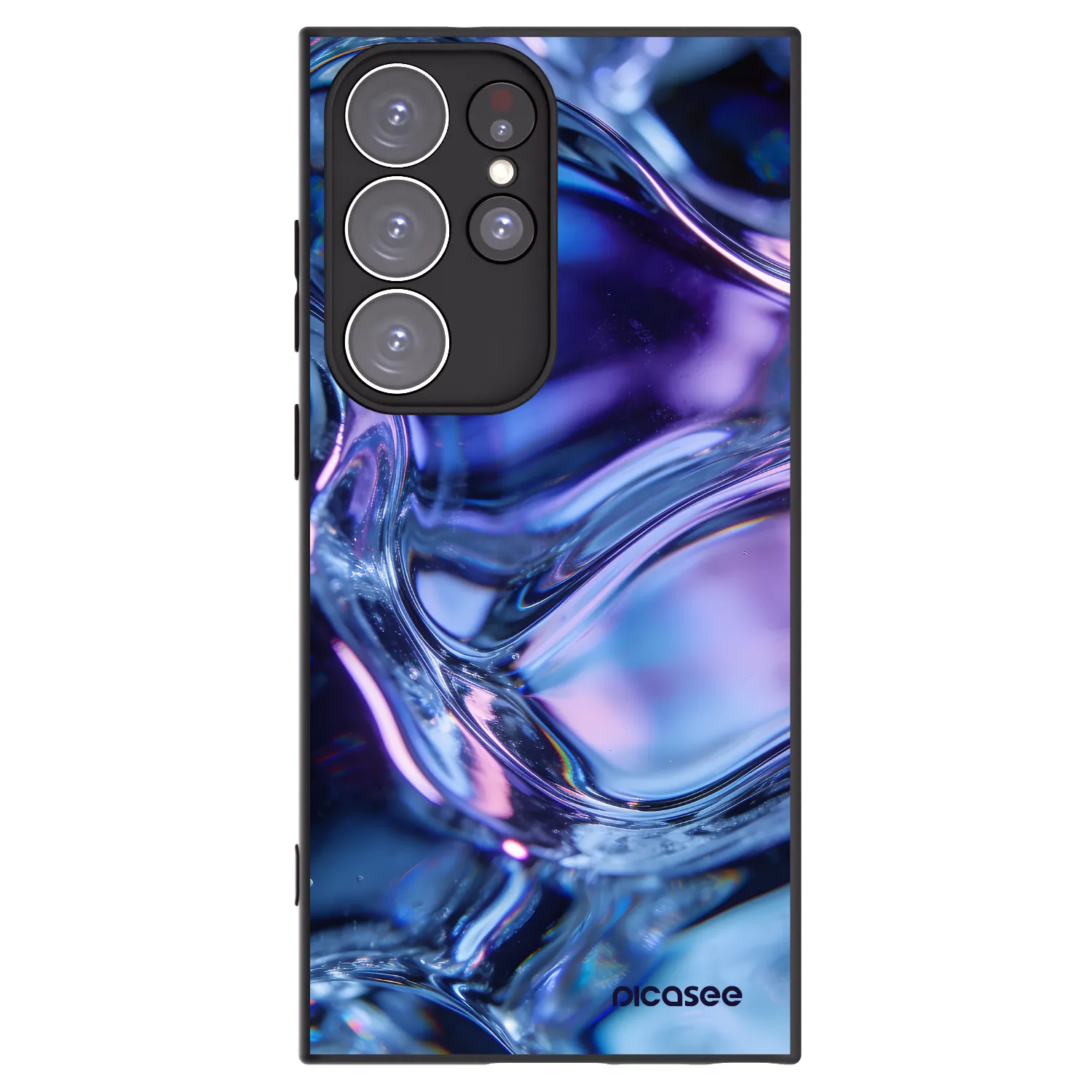 Picasee silikonowe czarne etui na Samsung Galaxy S23 Ultra 5G - Iris liquid